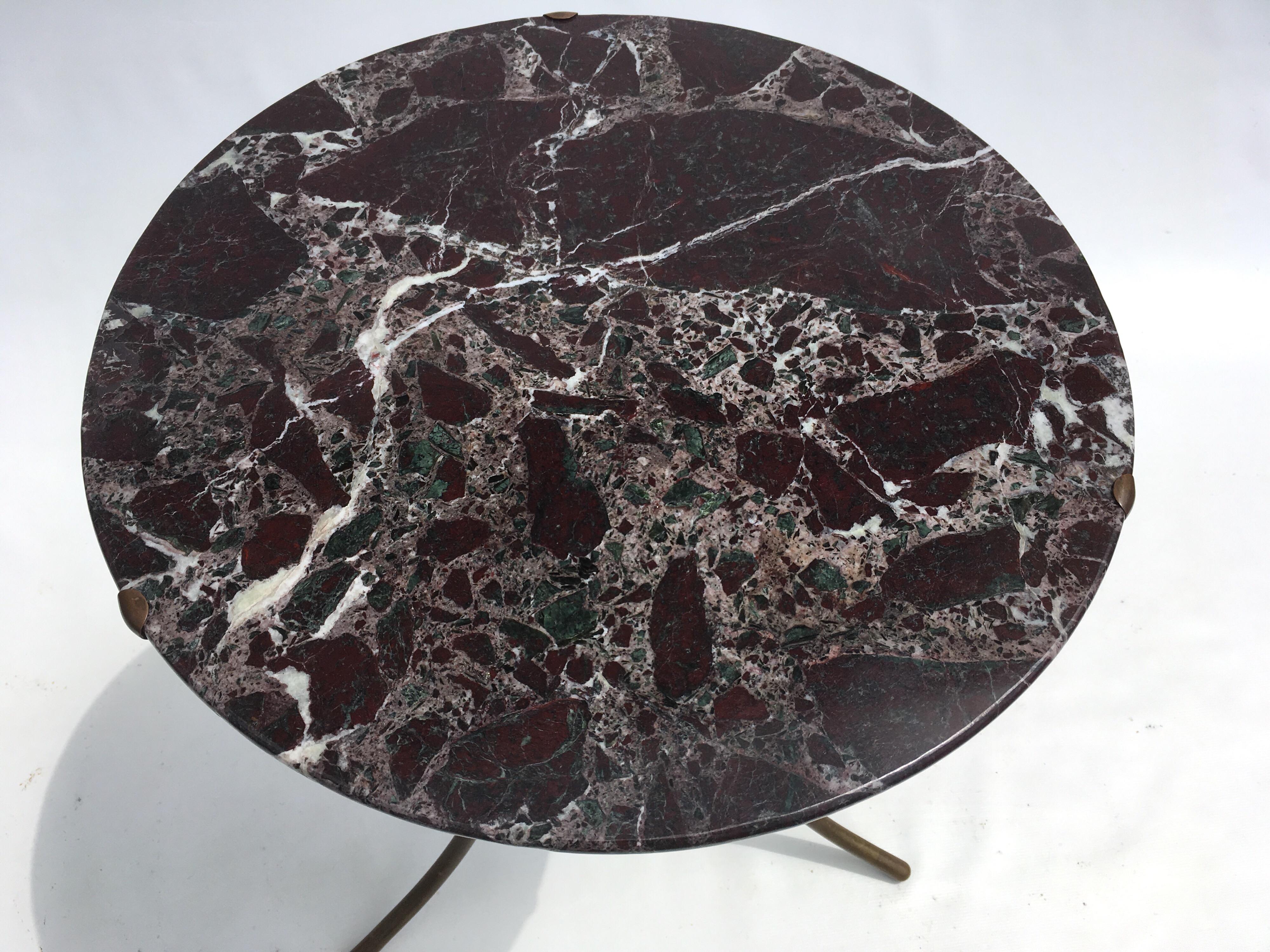 Cedric Hartman Bronze and Marble Side Table 7