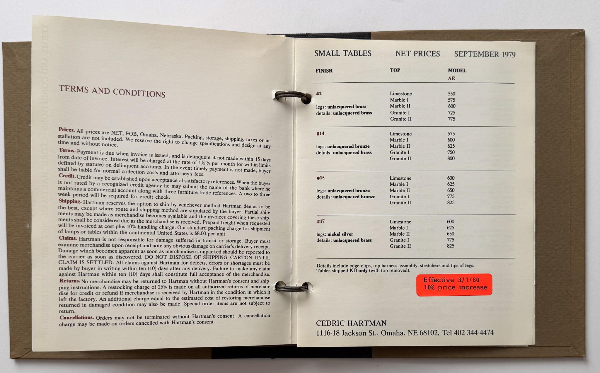 Catalogue Cedric Hartman 1979/80 en vente 3