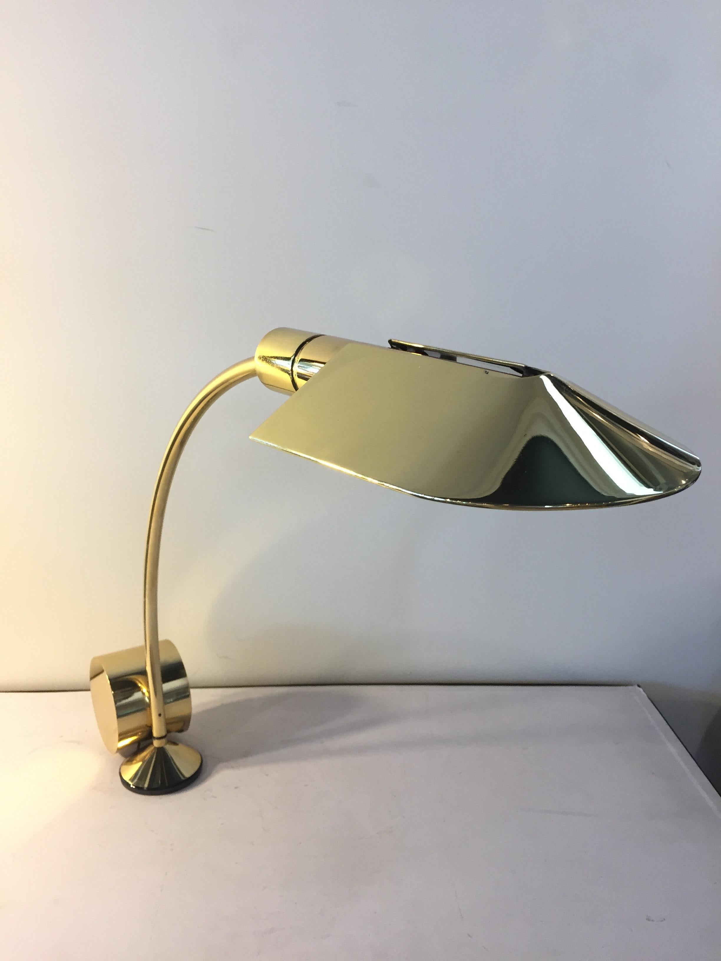 Polished Cedric Hartman Counter Balance Brass Desk Lamp