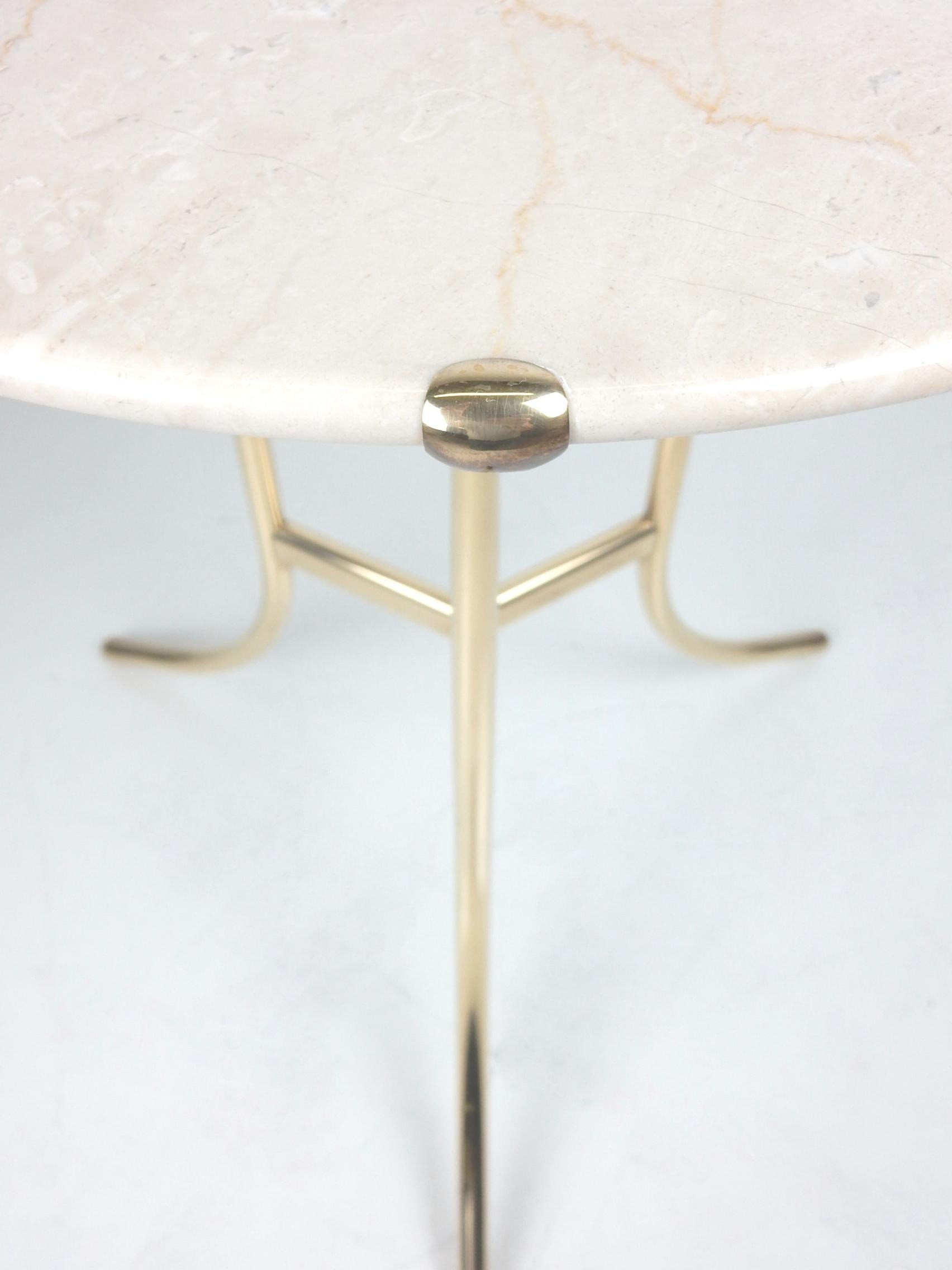 Mid-Century Modern Cedric Hartman Design Bronze and Marble Guéridon Table