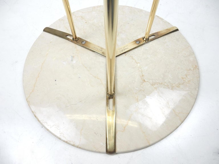 Mid-Century Modern Cedric Hartman Design Bronze and Marble Guéridon Table For Sale