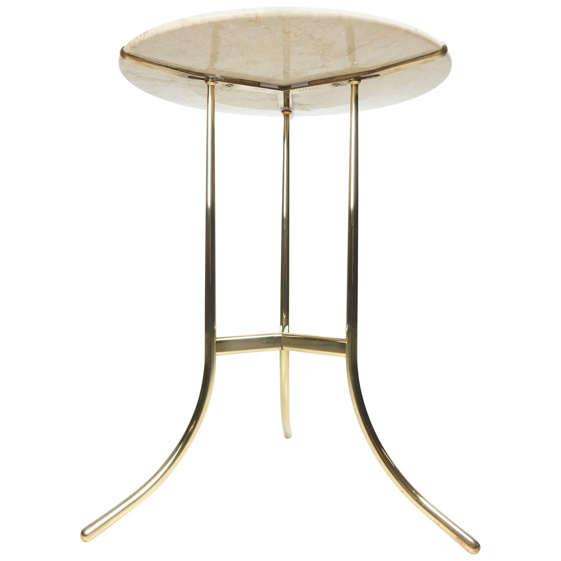 Brass Cedric Hartman Design Bronze and Marble Guéridon Table