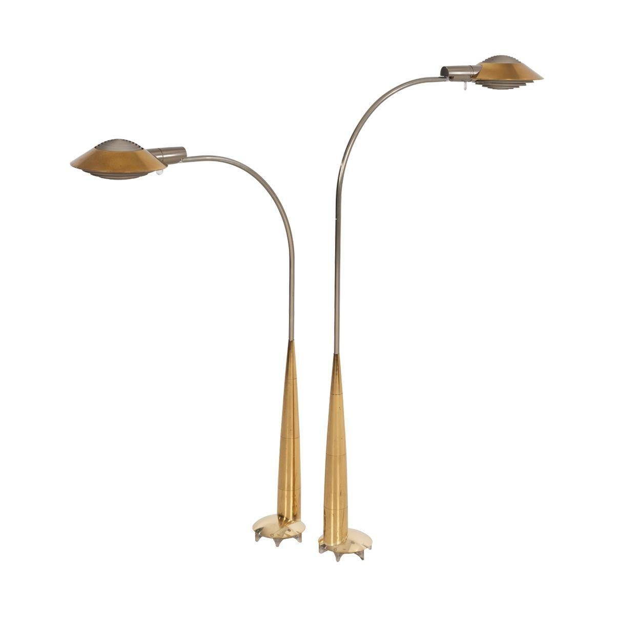 Lampadaires à profil bas Cedric Hartman en laiton massif 1978 en vente 11