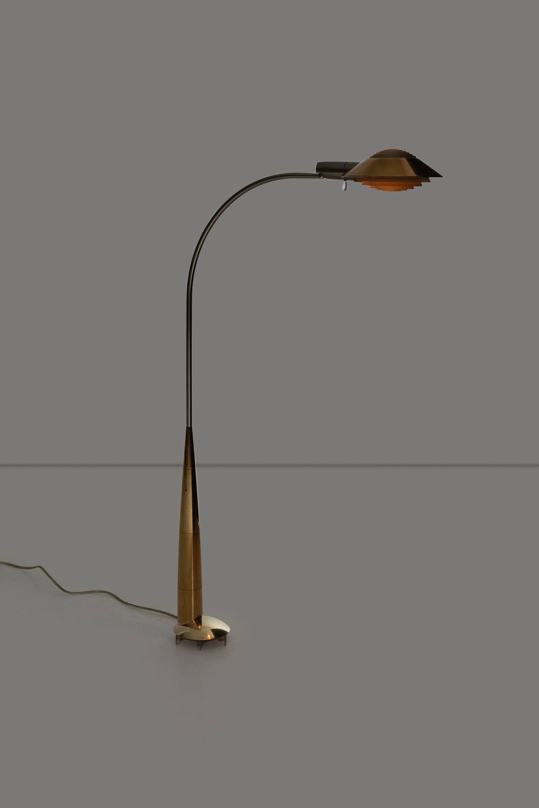 Fin du 20e siècle Lampadaires à profil bas Cedric Hartman en laiton massif 1978 en vente