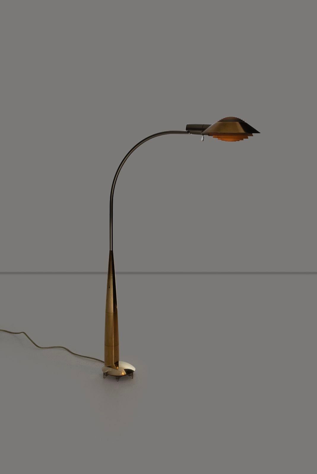 Laiton Lampadaires à profil bas Cedric Hartman en laiton massif 1978 en vente
