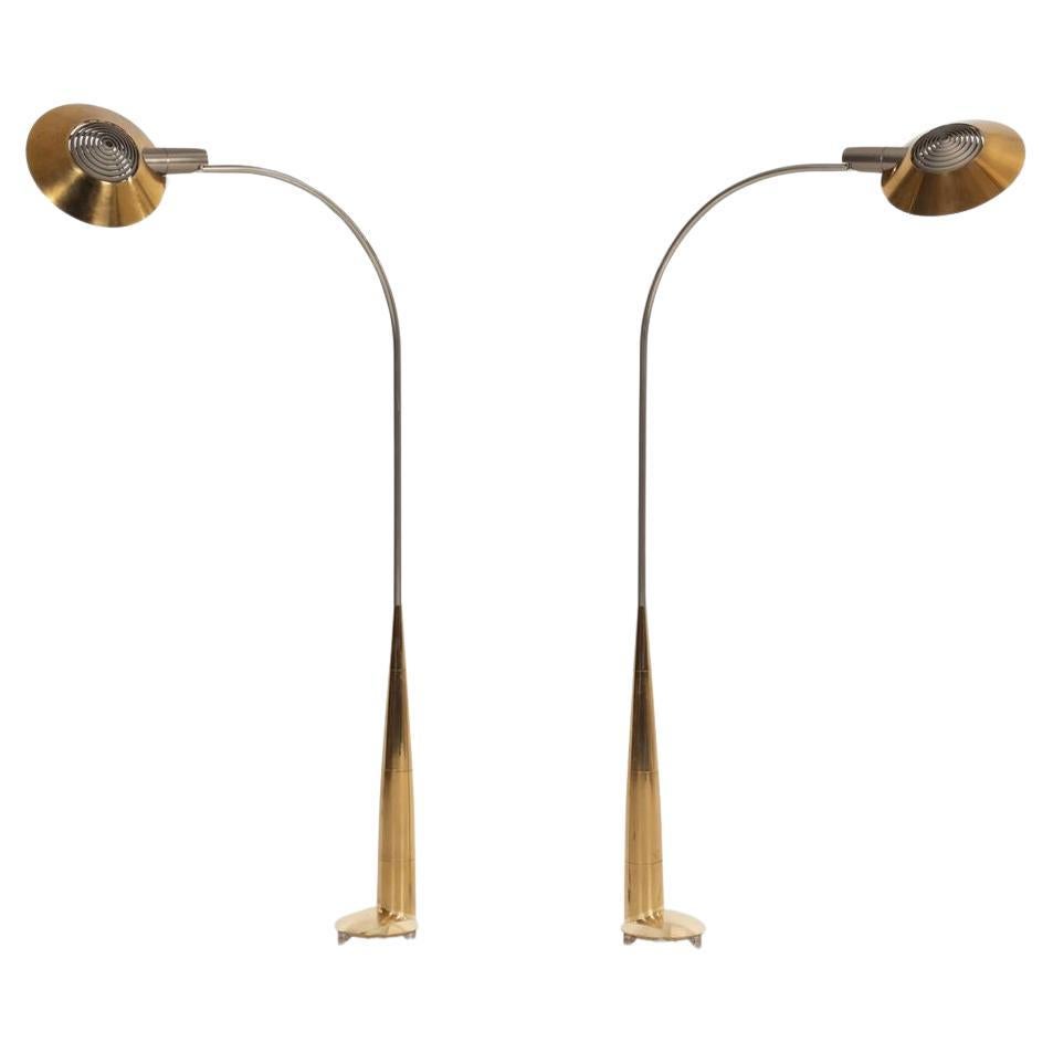 Lampadaires à profil bas Cedric Hartman en laiton massif 1978