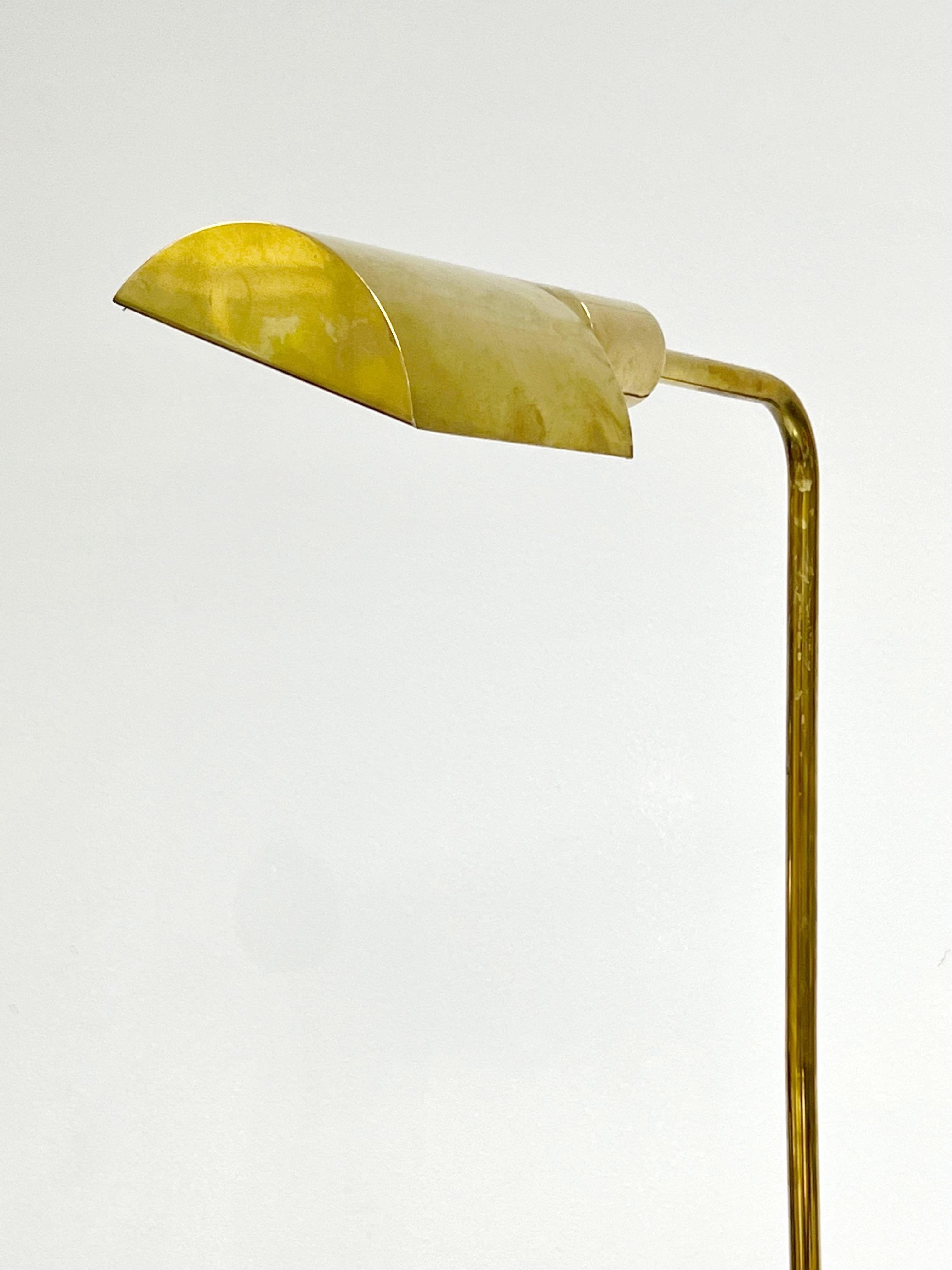 American Cedric Hartman Low Profile Luminaire, Brass Floor Lamp 1960s