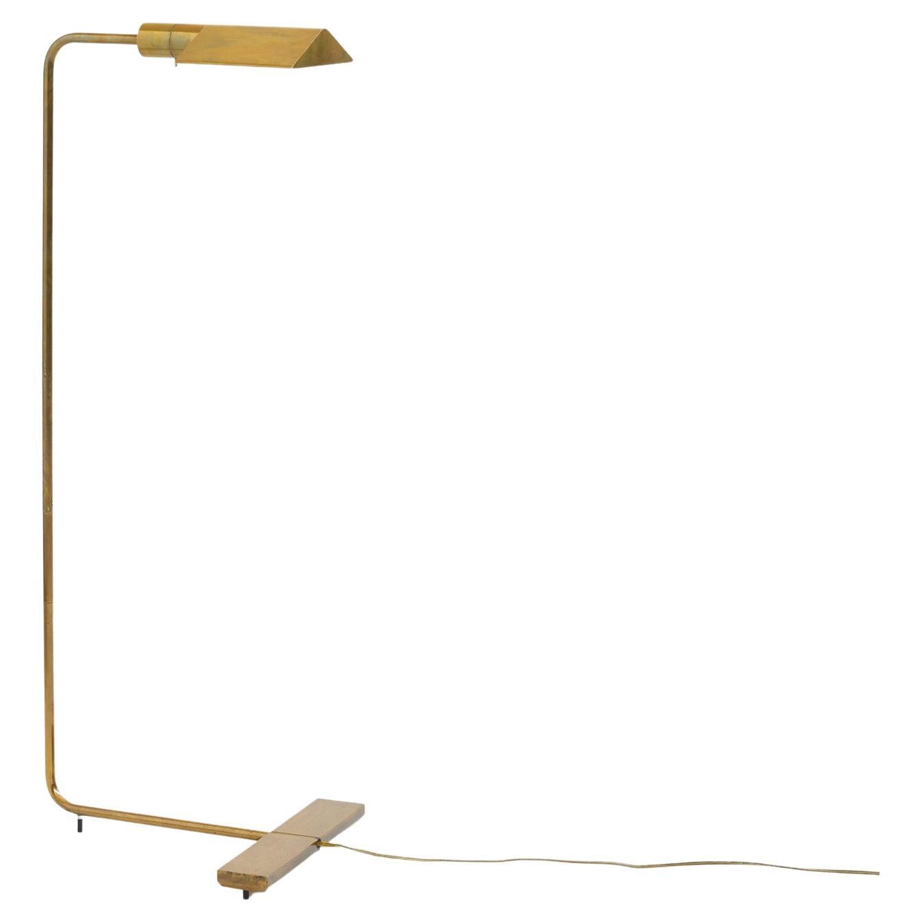 Cedric Hartman Low Profile Luminaire, Brass Floor Lamp, Model 1uwv, 1967