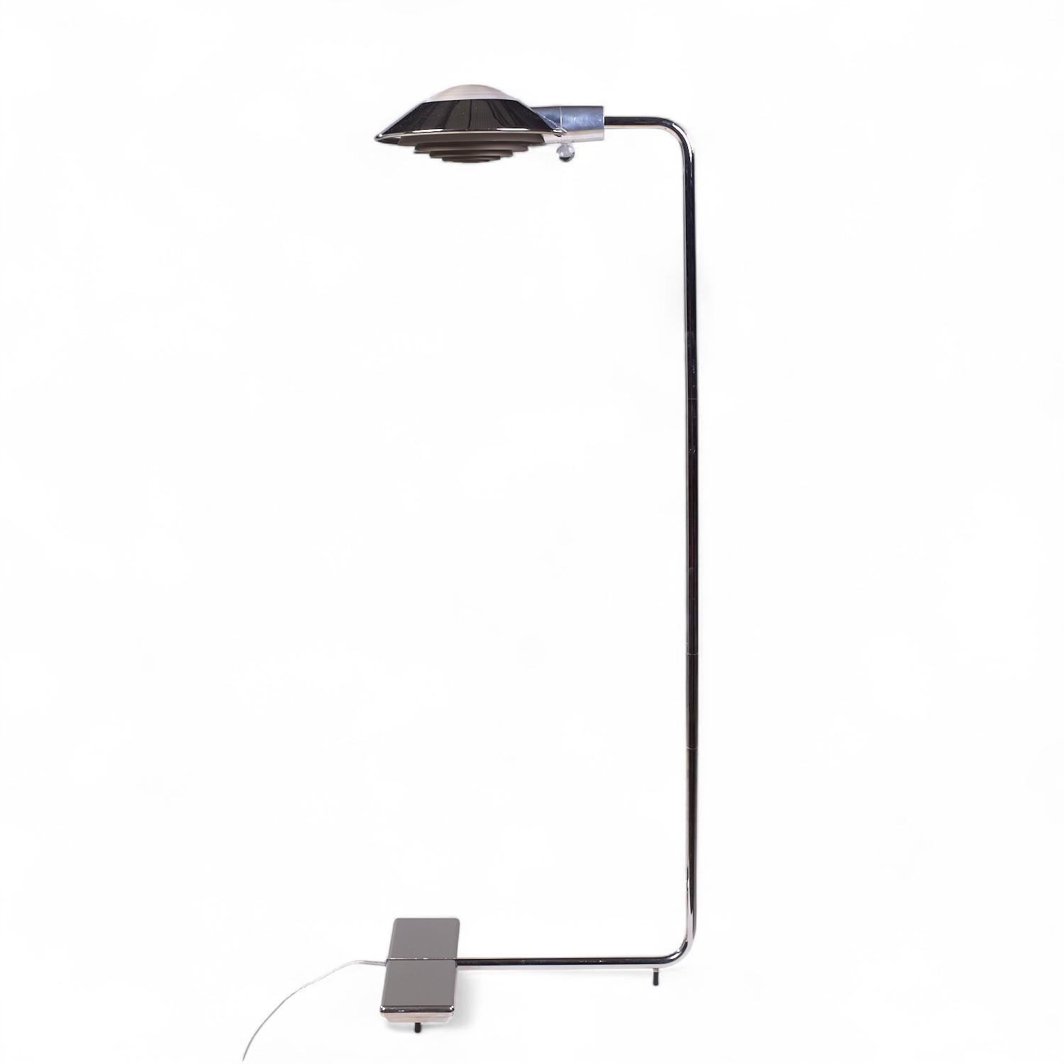 Chrome Cedric Hartman Lampadaires chromés du milieu du siècle - Paire en vente