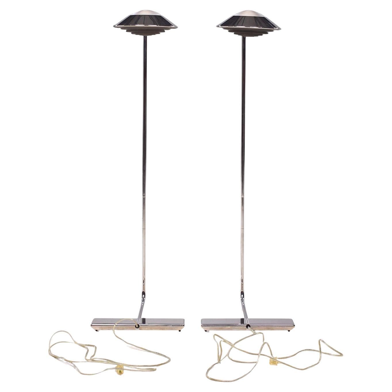 Cedric Hartman Mid Century Chrome Floor Lamps - Pair