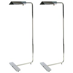 Cedric Hartman Mid-Century Modern Floor Lamps in Chrome