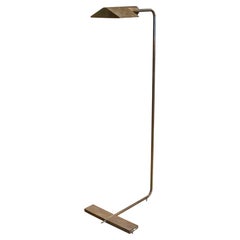 Cedric Hartman Mid Century Signed Brass Adjustable Dimming Reading Floor Lamp (lampadaire de lecture à gradation réglable)