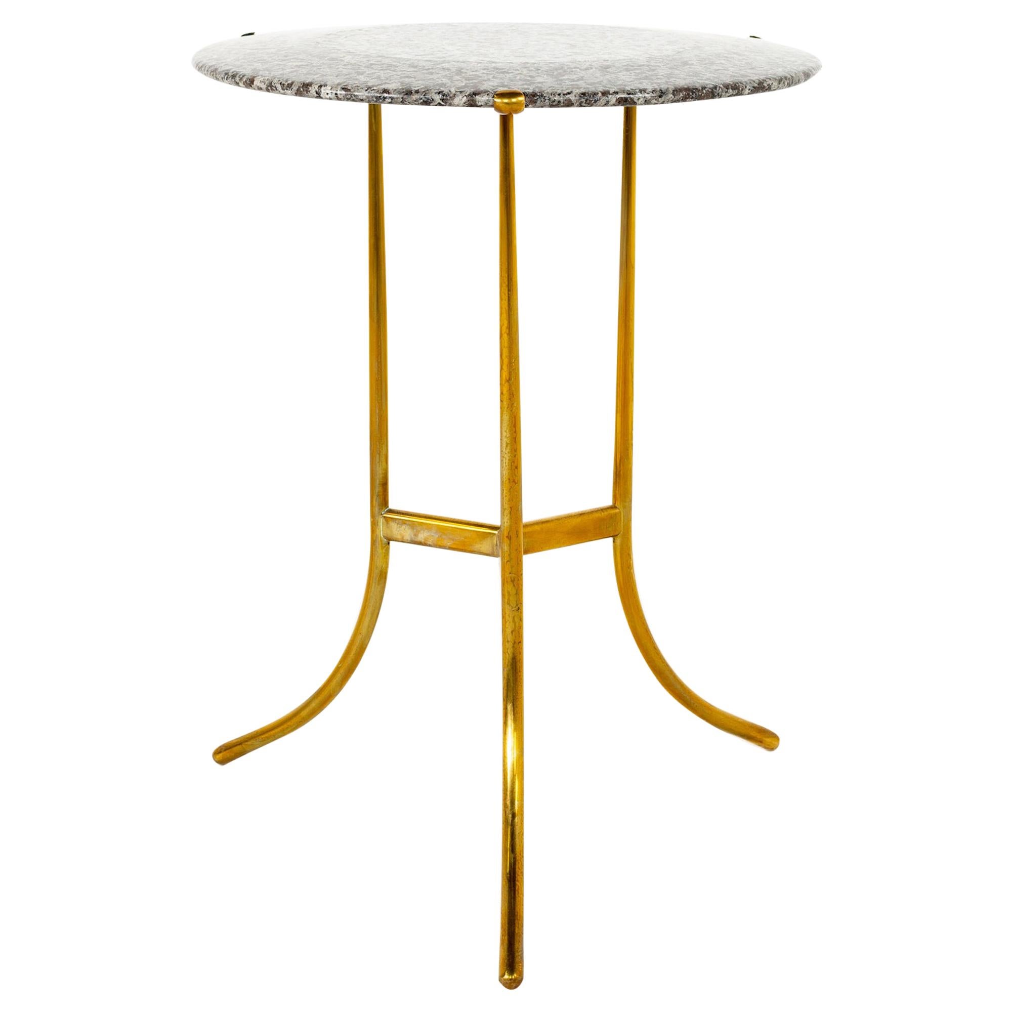 Cedric Hartman Mid Century Brass and Marble Side End Table For Sale