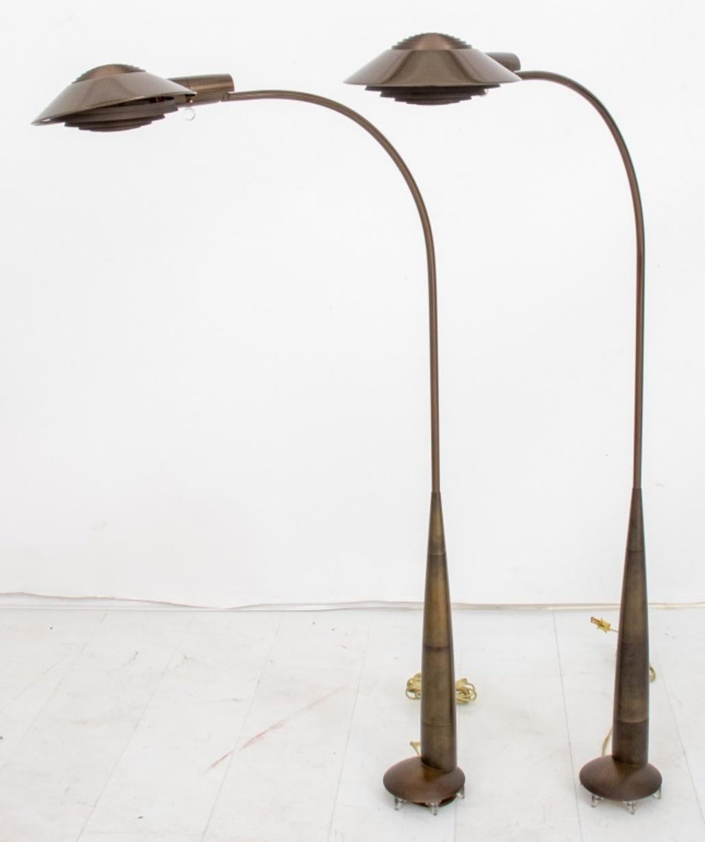 Cedric Hartman Model 91 CO Bronze Floor Lamps, Pair 1