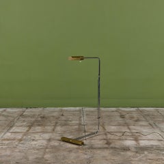 Cedric Hartman Narrow Shade Parallel Bar Brass and Stainless Steel Floor Lamp