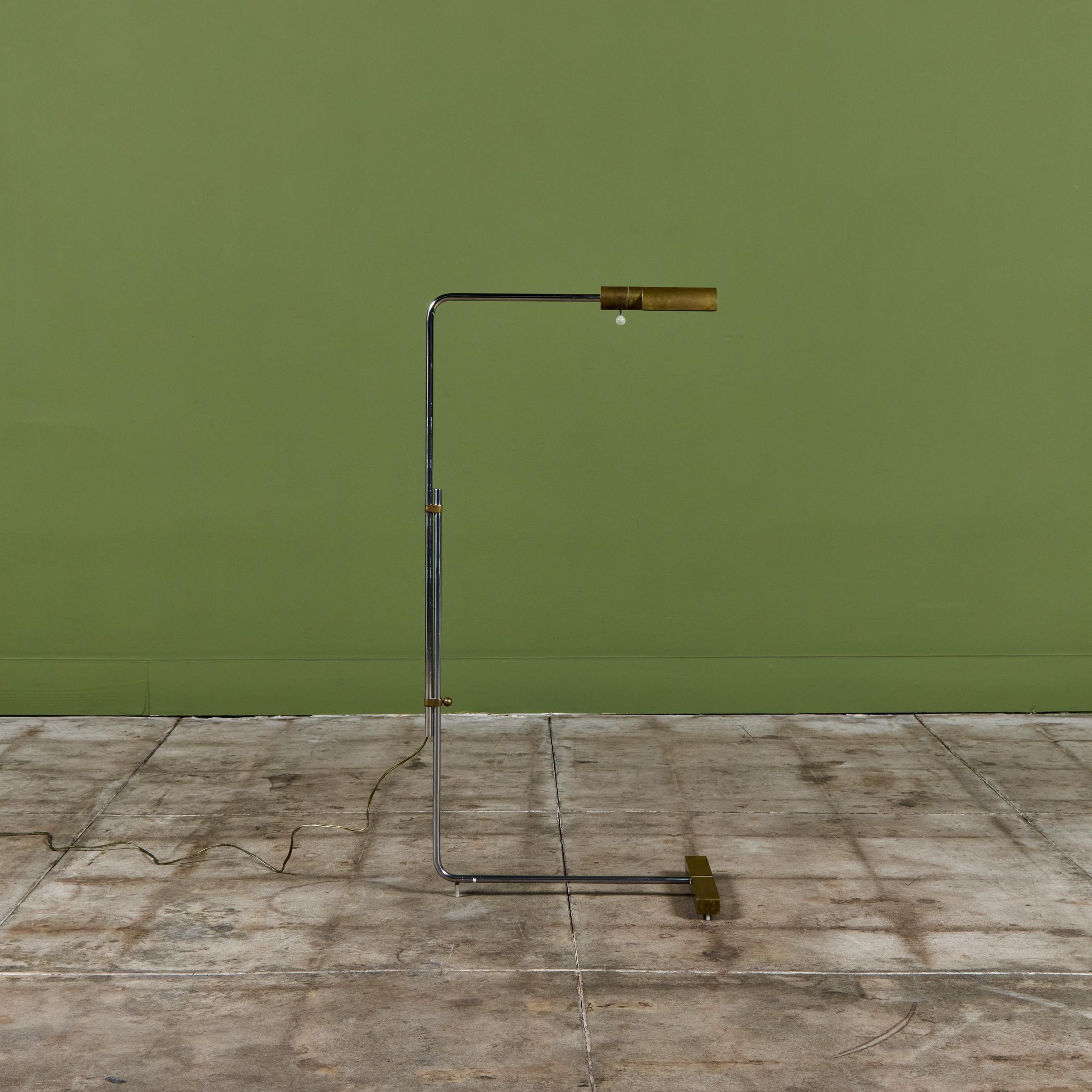 Cedric Hartman Narrow Shade Parallel Bar Brass and Stainless Steel Floor Lamp im Angebot 1