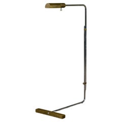 Cedric Hartman Narrow Shade Parallel Bar Brass and Stainless Steel Floor Lamp