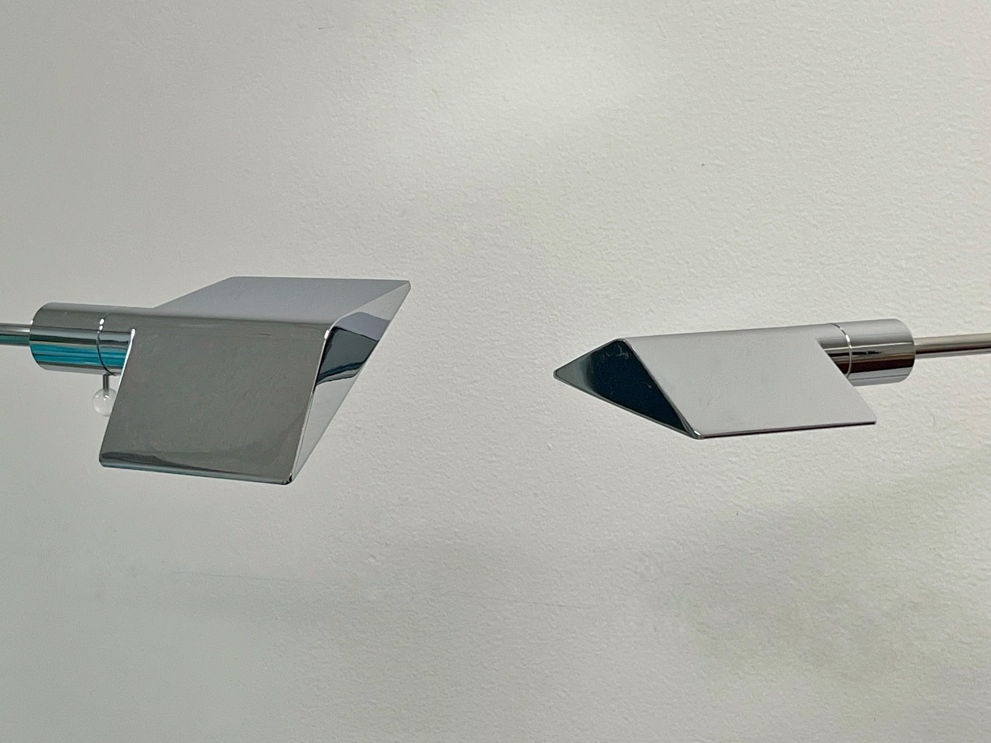 Cedric Hartman Pareja de lámparas de pie Cromo Años 70 finales del siglo XX en venta