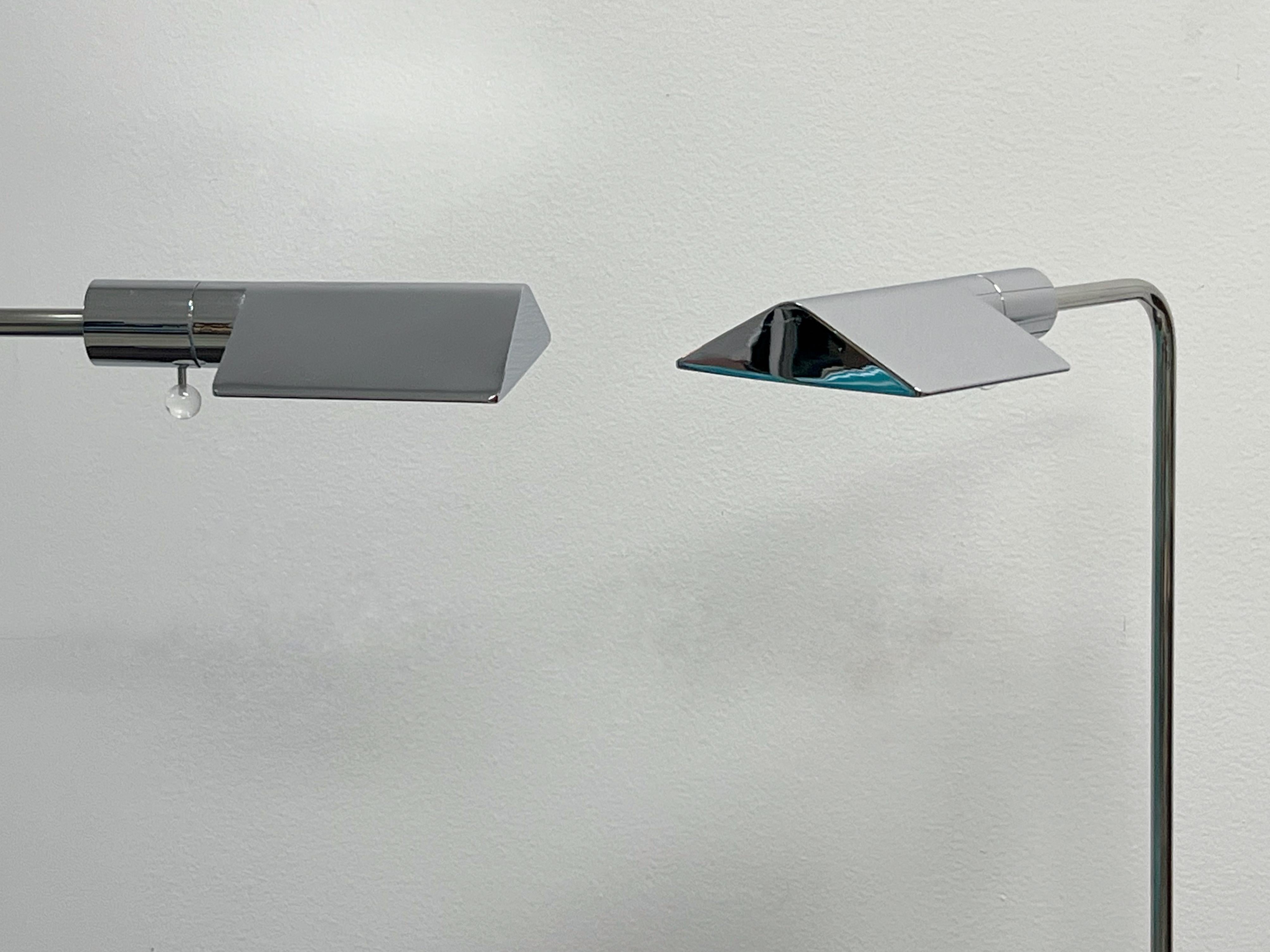 Cedric Hartman Pareja de lámparas de pie Cromo Años 70 en venta 1