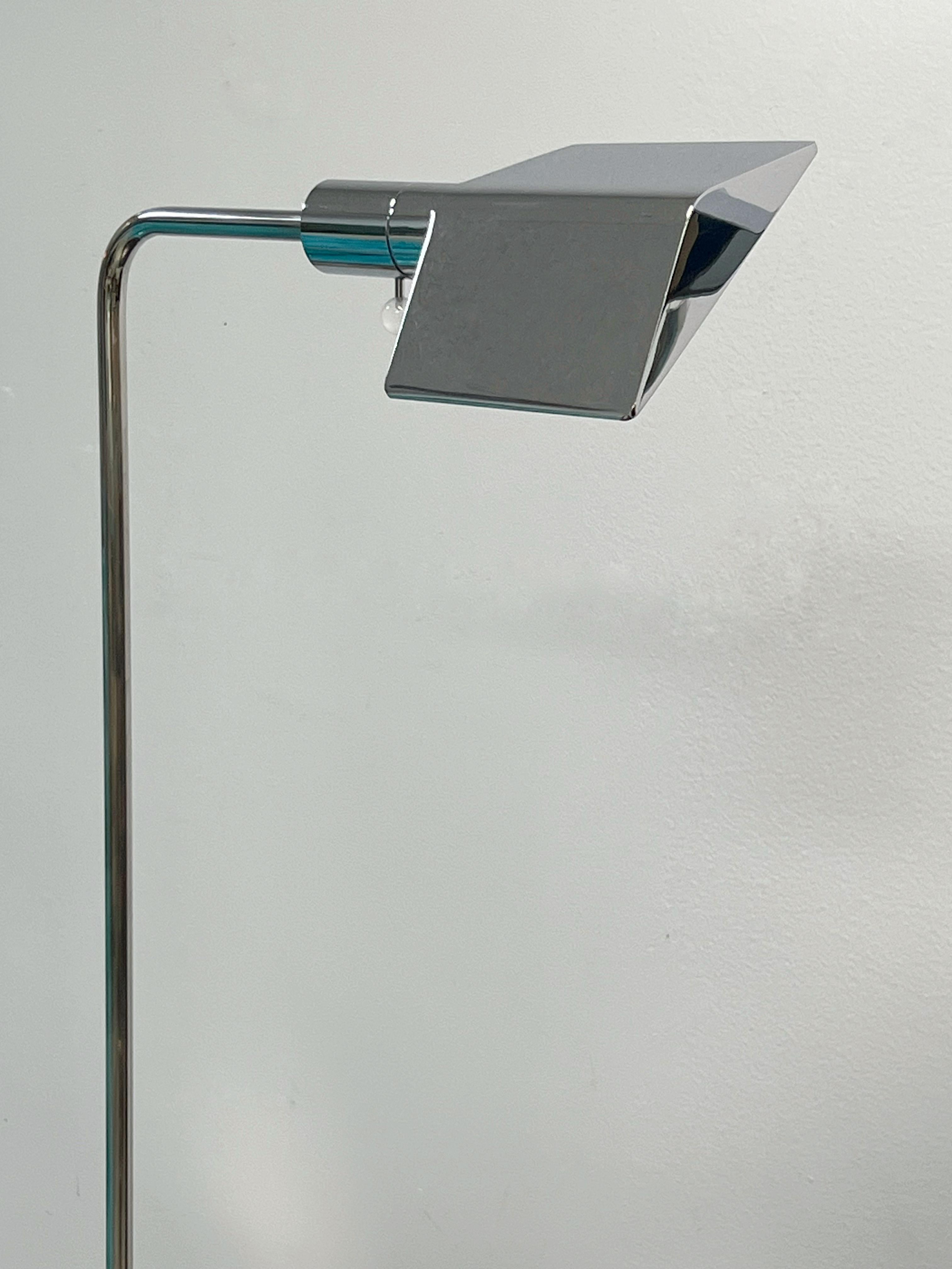 Cedric Hartman Pareja de lámparas de pie Cromo Años 70 en venta 2