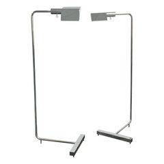 Cedric Hartman Coppia di Lampade da Terra Cromo Anni '70