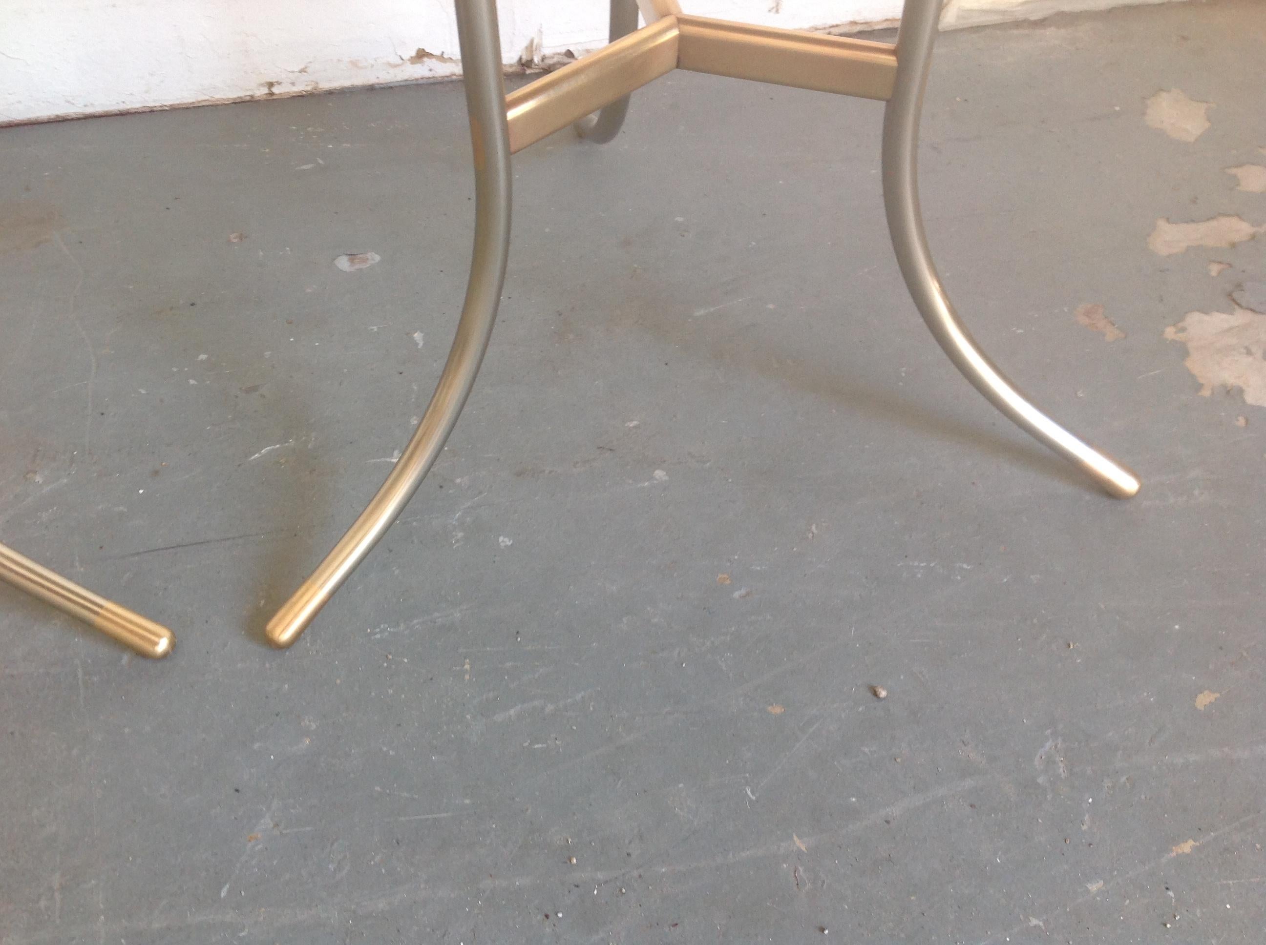 Late 20th Century Cedric Hartman Pair of Granite and Mixed Metal Side Tables For Sale