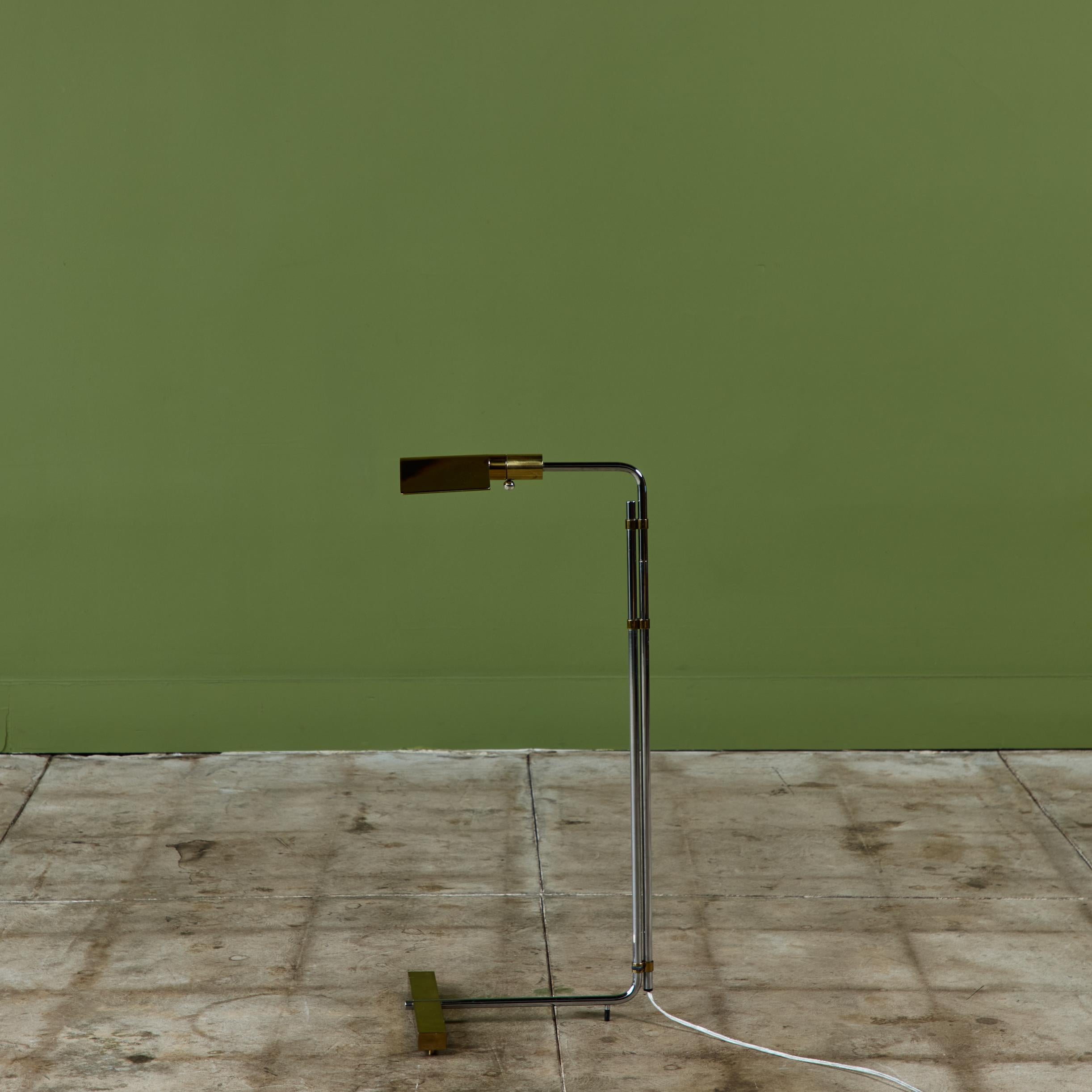 Lampadaire de bar parallèle en laiton et acier inoxydable Cedric Hartman en vente 3