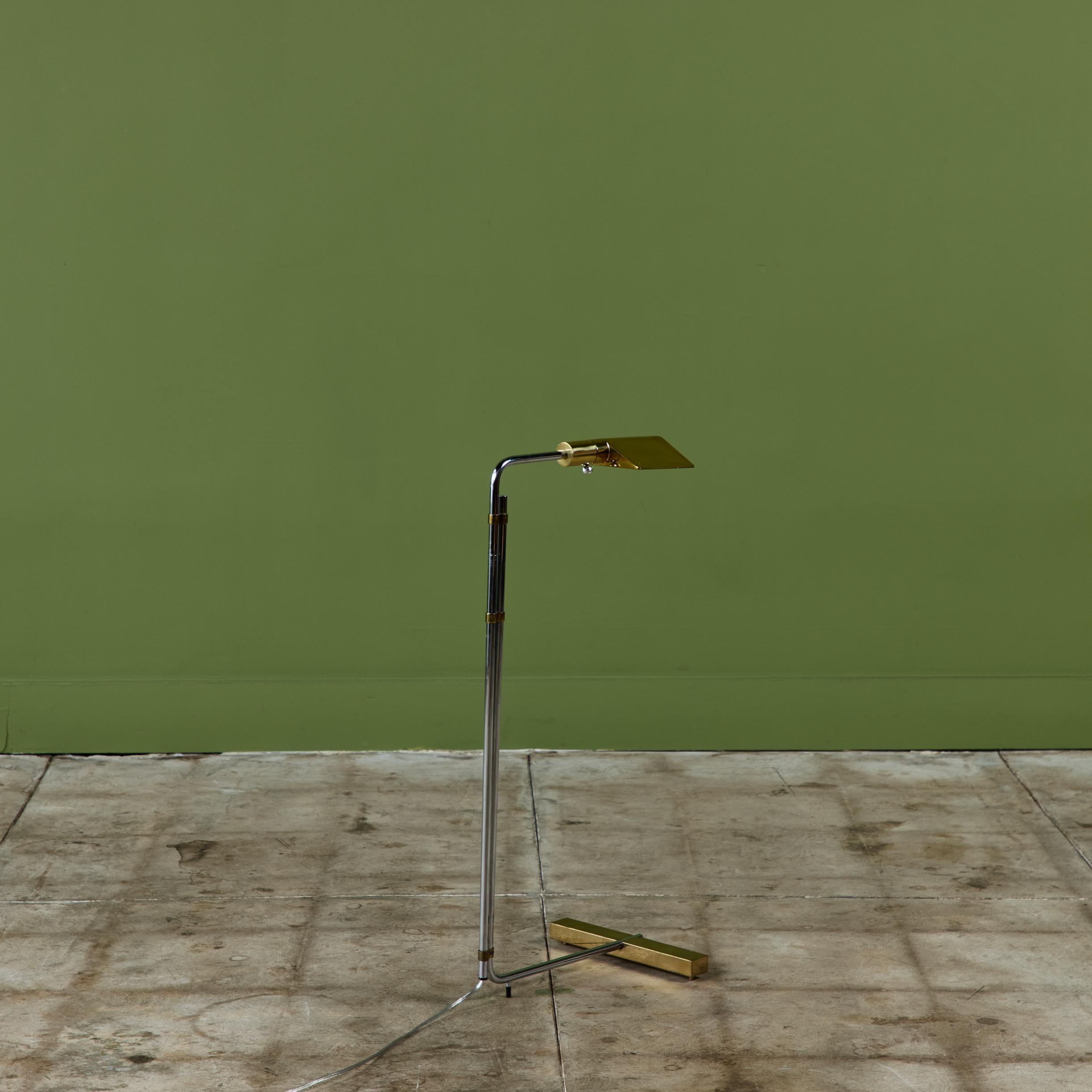 Lampadaire de bar parallèle en laiton et acier inoxydable Cedric Hartman en vente 4
