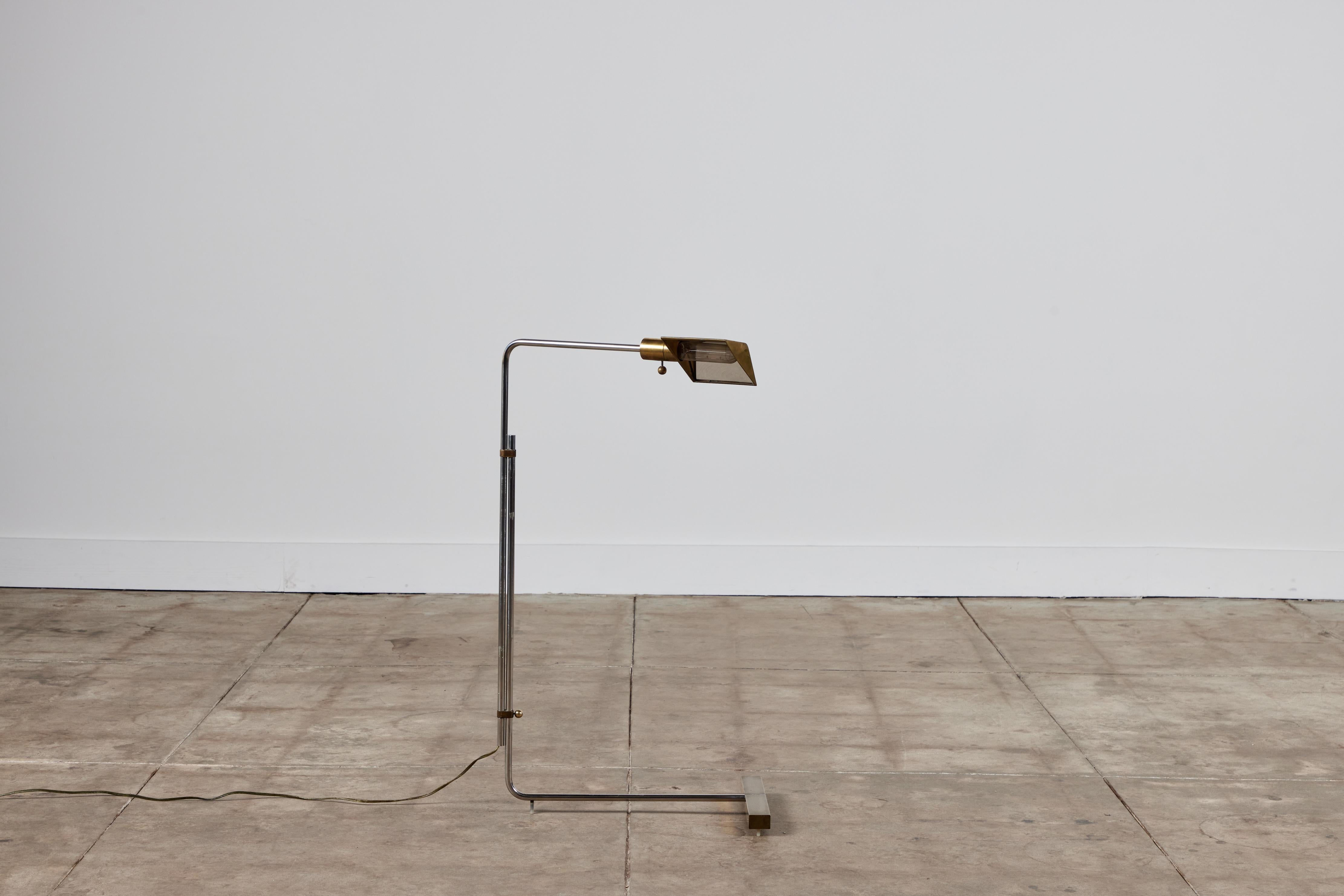 American Cedric Hartman Parallel Bar Brass and Stainless Steel Floor Lamp