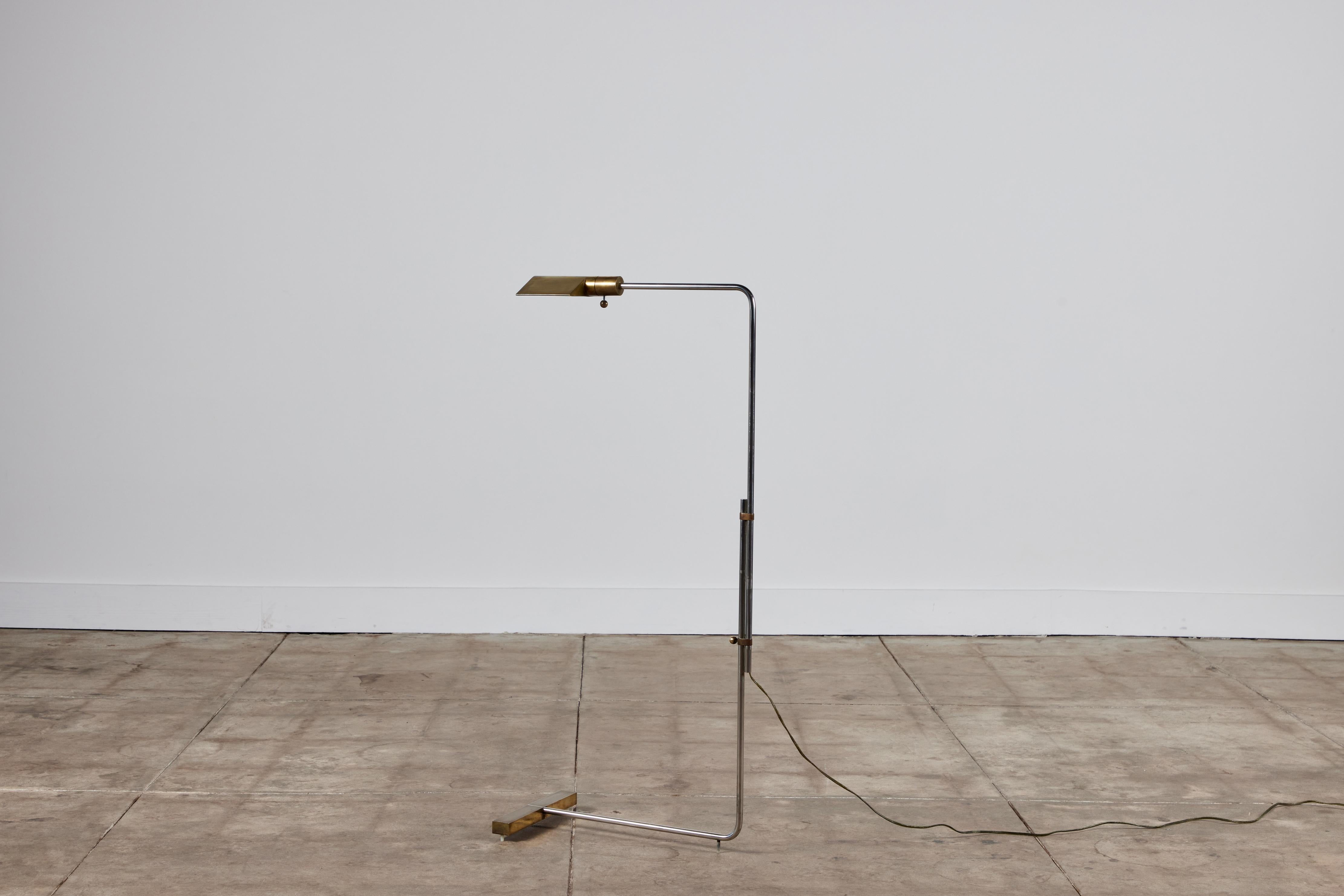 Cedric Hartman Parallel Bar Brass and Stainless Steel Floor Lamp In Excellent Condition In Los Angeles, CA