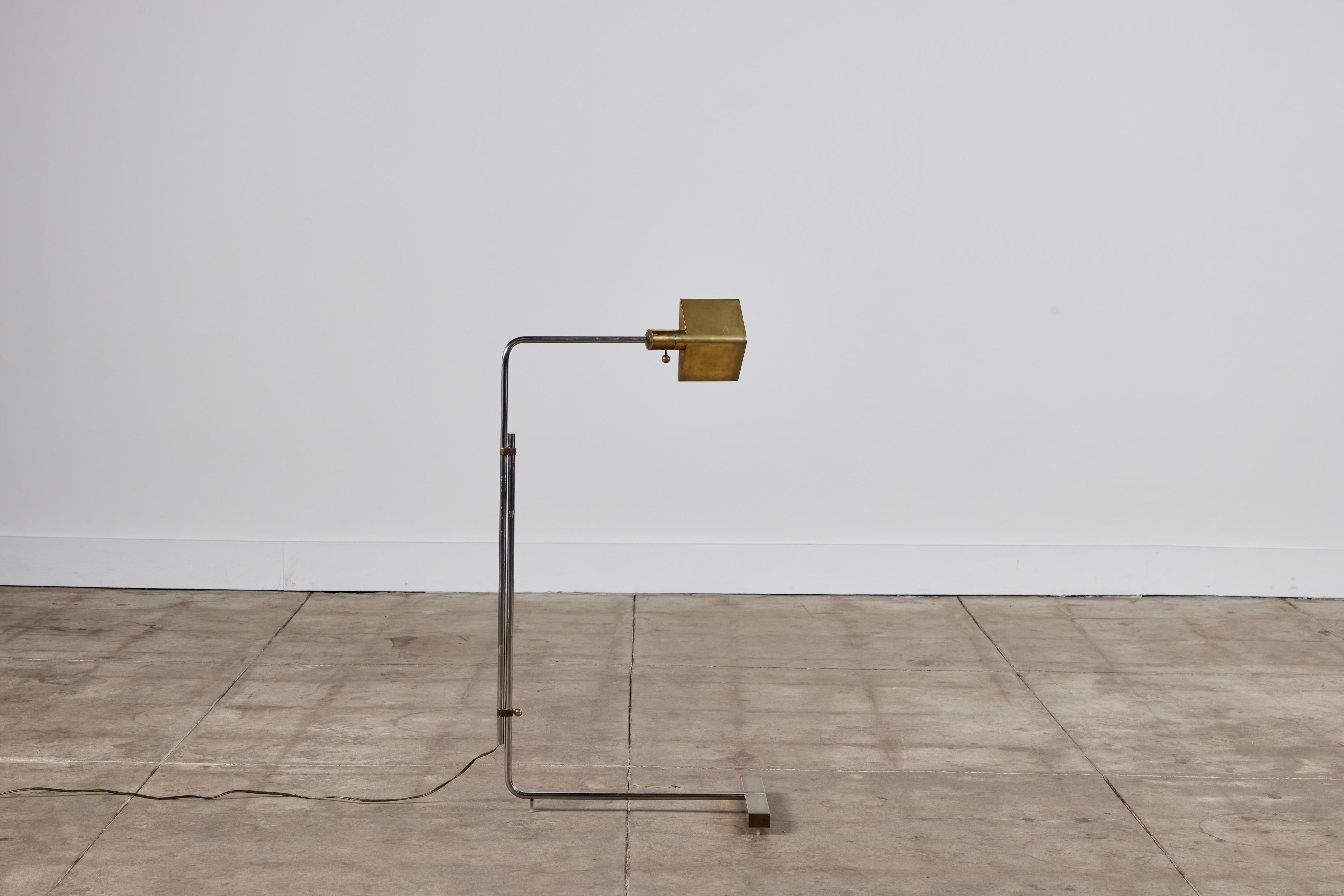 Late 20th Century Cedric Hartman Parallel Bar Brass and Stainless Steel Floor Lamp