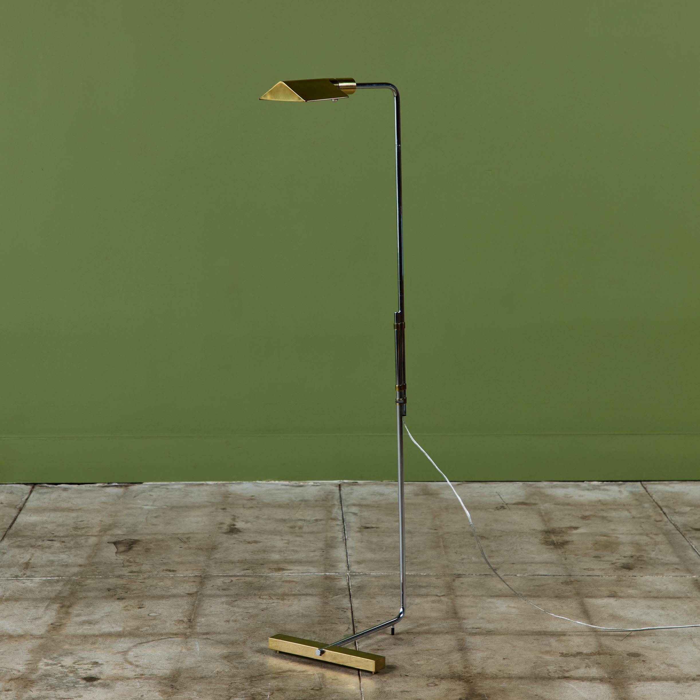 Lampadaire de bar parallèle en laiton et acier inoxydable Cedric Hartman en vente 1