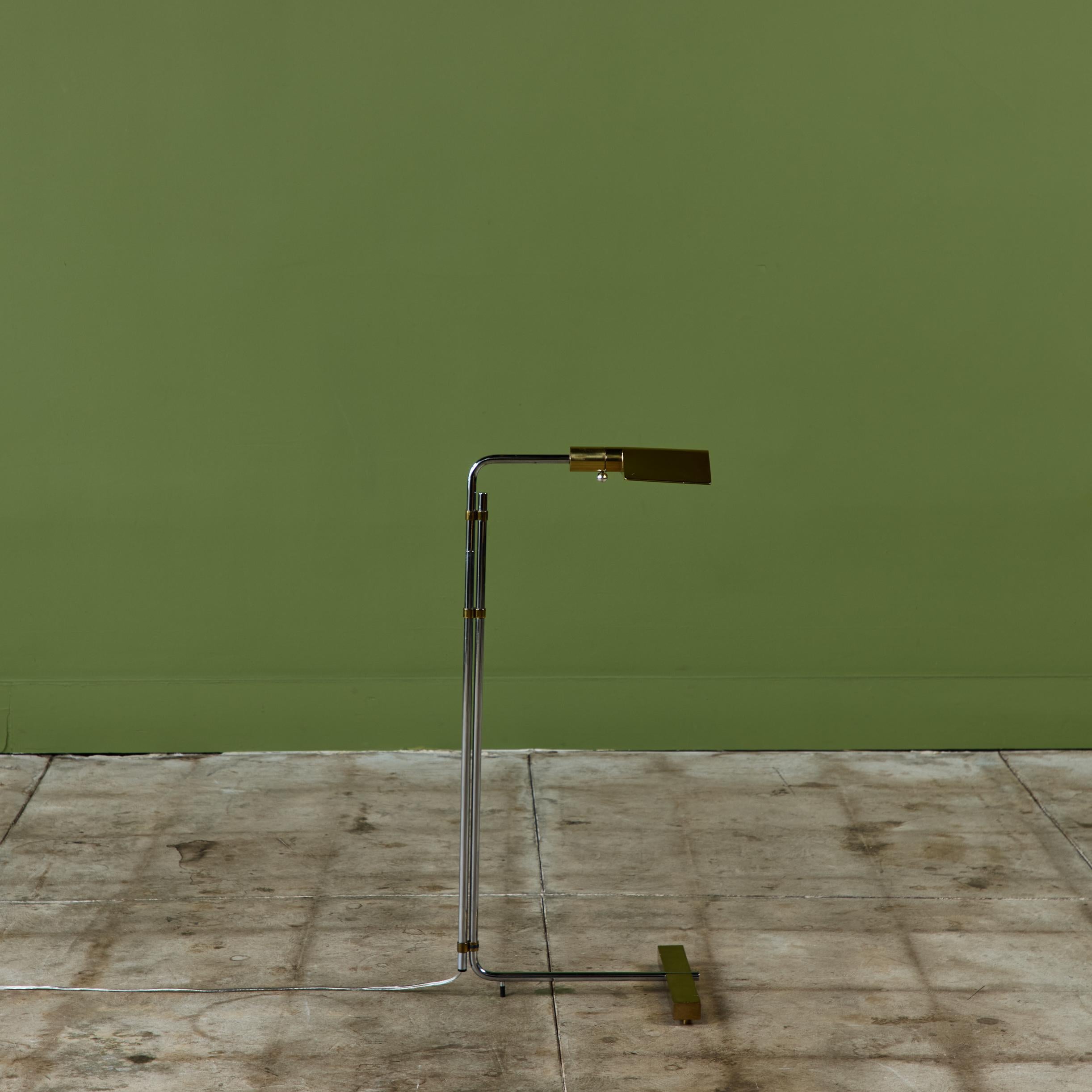Lampadaire de bar parallèle en laiton et acier inoxydable Cedric Hartman en vente 2