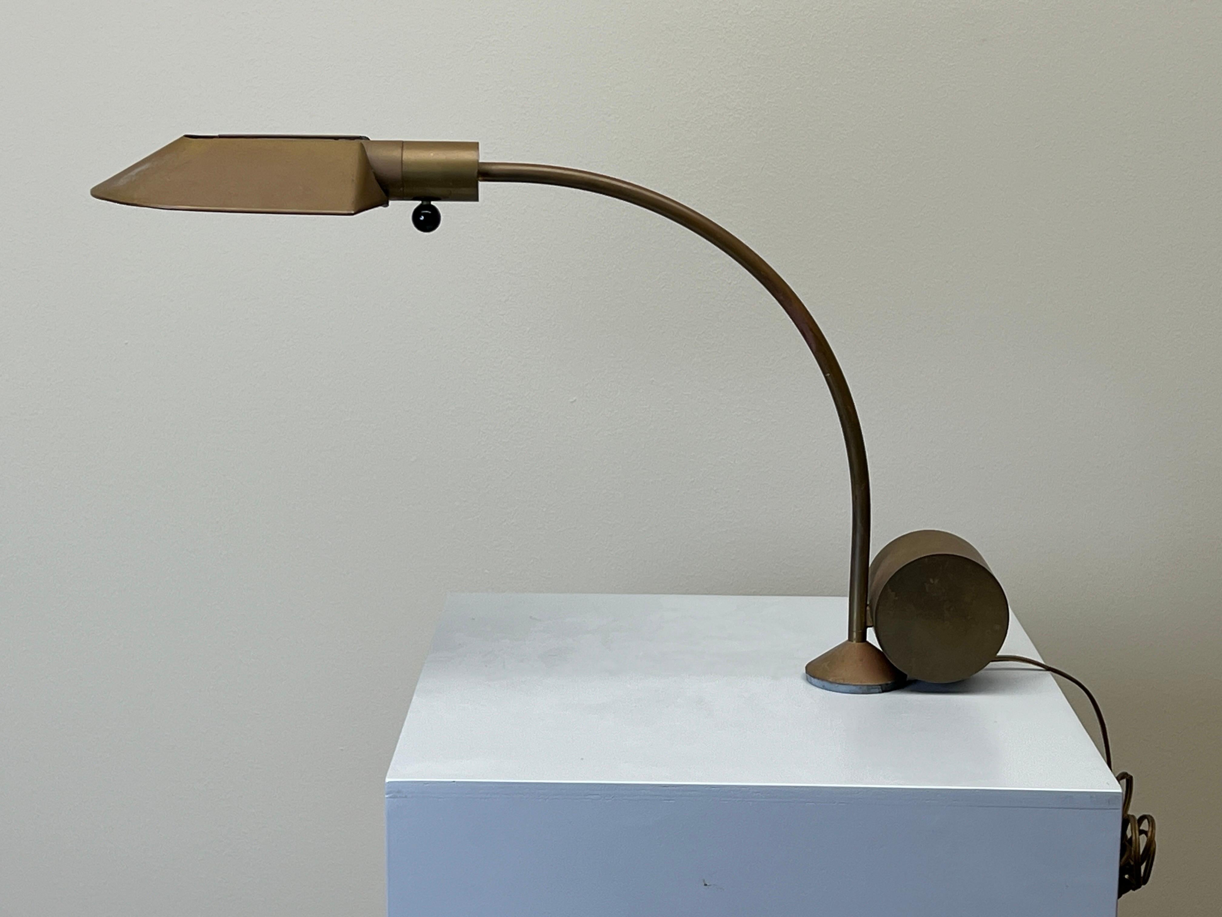 Cedric Hartman Patinated Brass Desk / Table Lamp In Good Condition In Dallas, TX