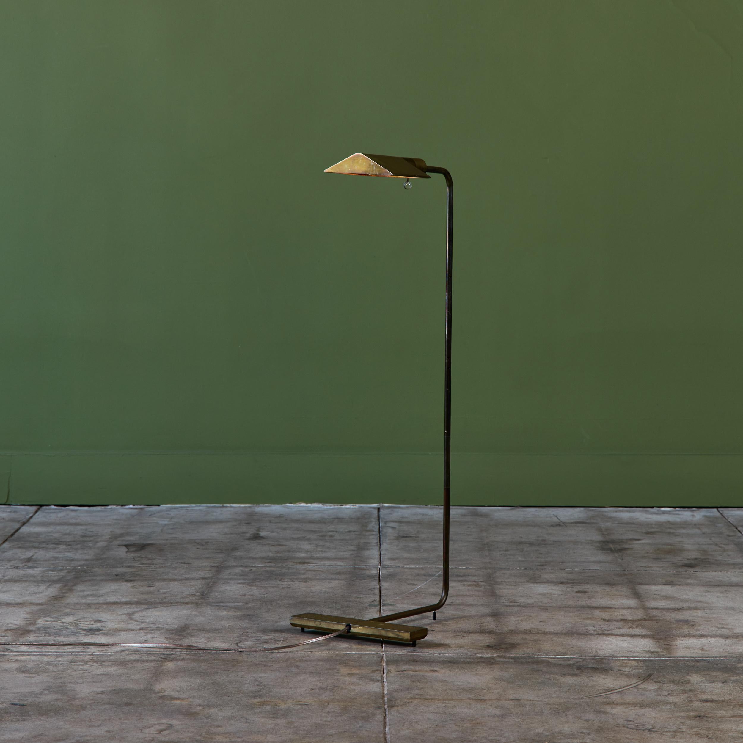 American Cedric Hartman Patinated Brass Floor Lamp For Sale