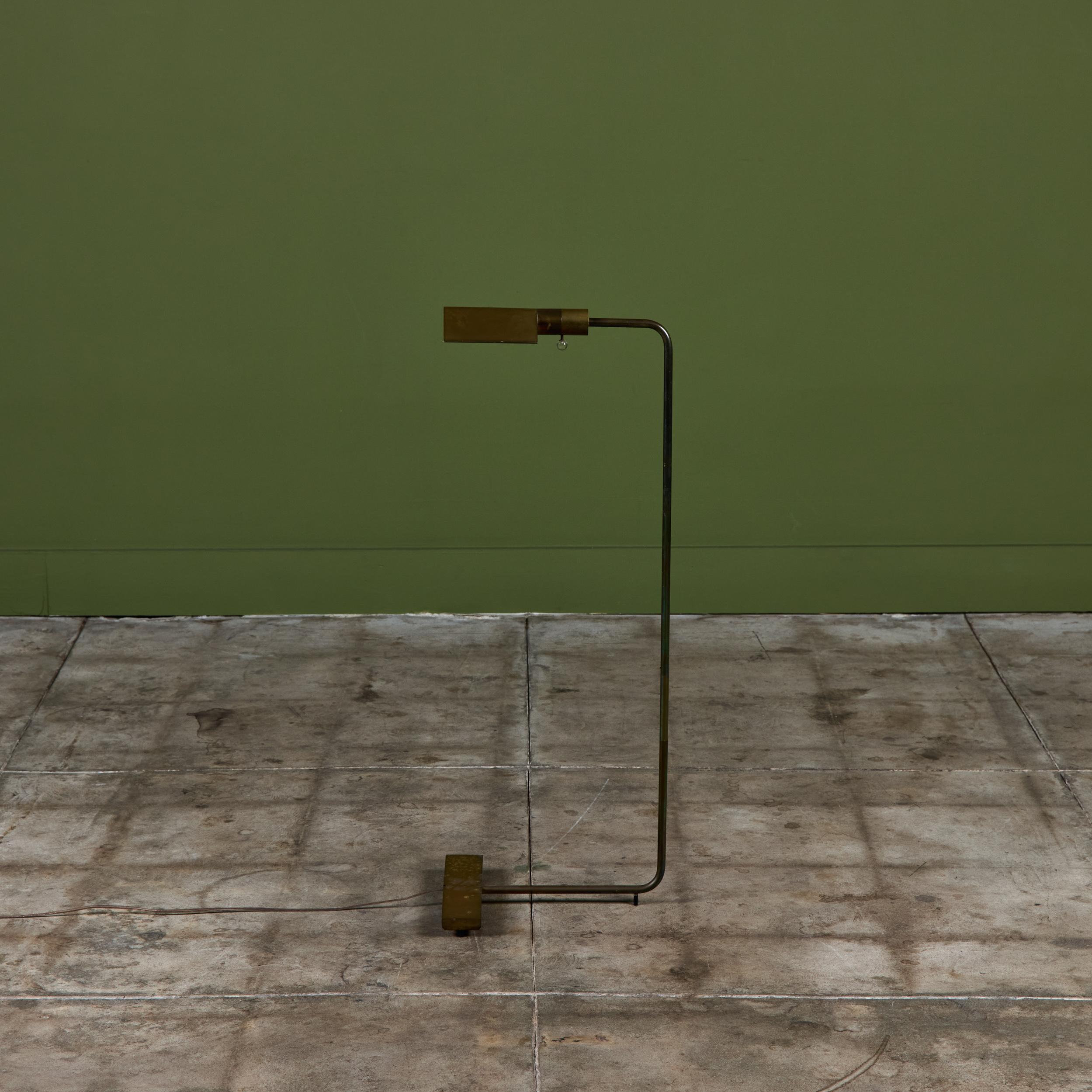 Cedric Hartman Patinated Brass Floor Lamp For Sale 1
