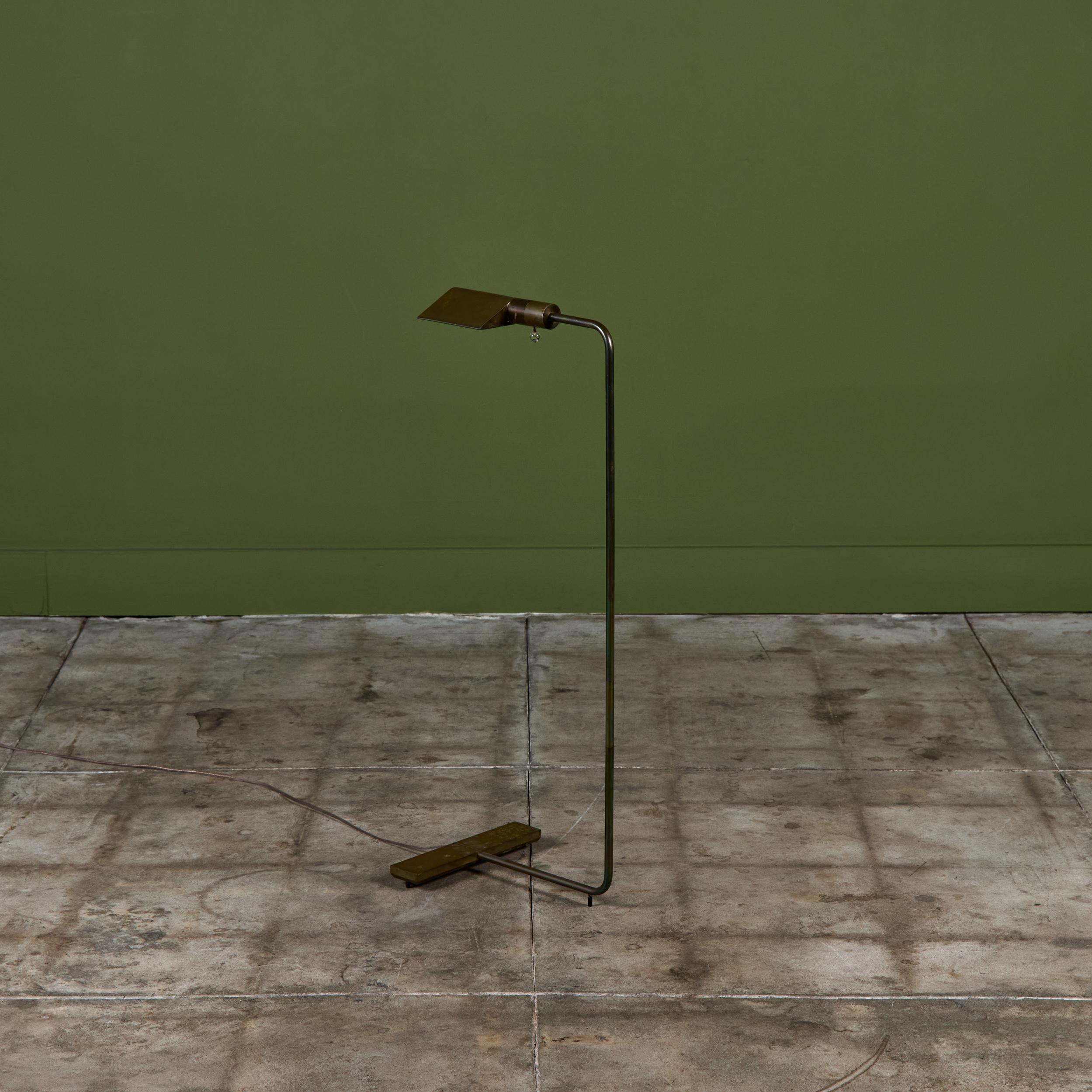 Cedric Hartman Patinated Brass Floor Lamp For Sale 2