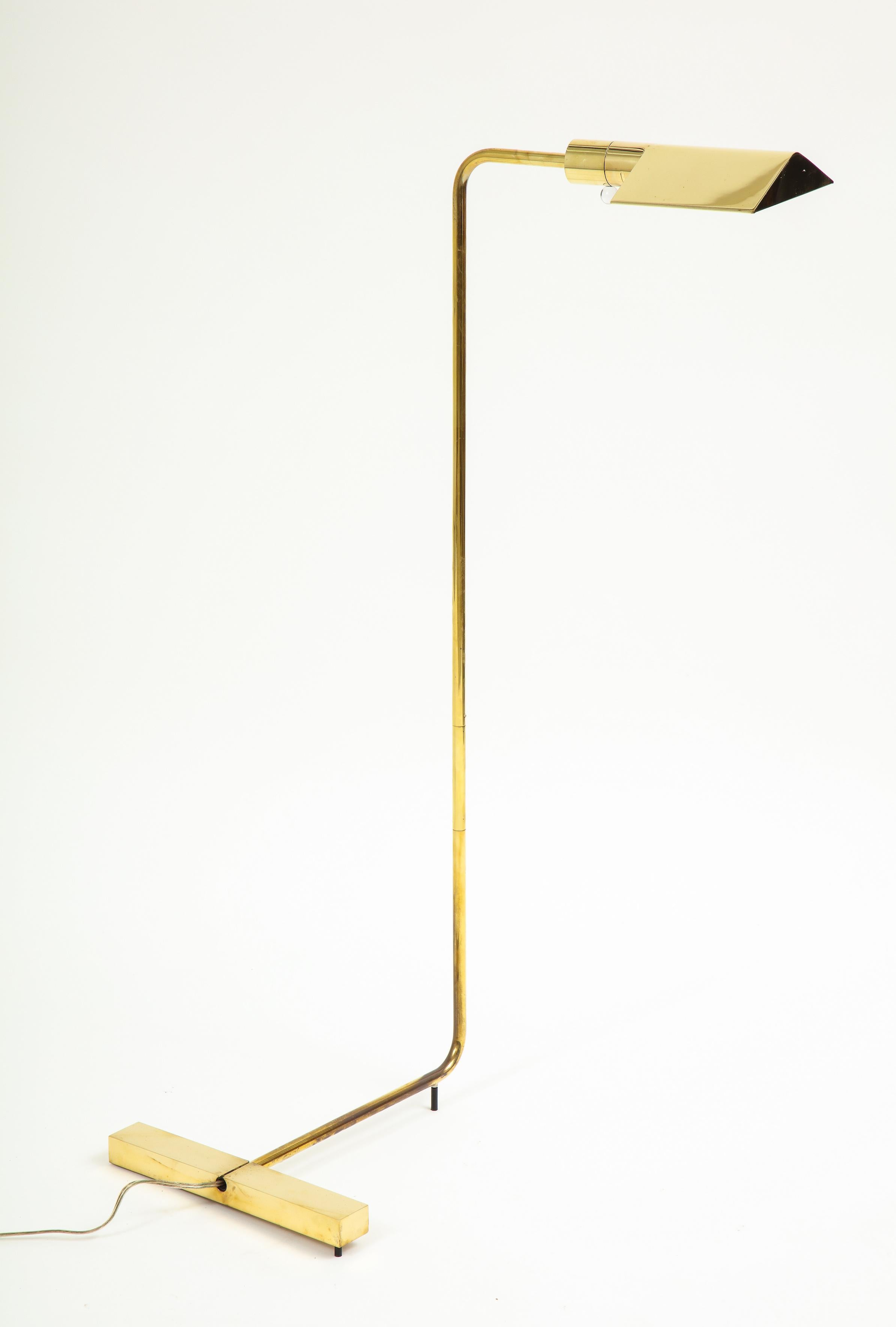 Mid-Century Modern Cedric Hartman Polished Brass Cantilever Swivel Brass Reading Lamp