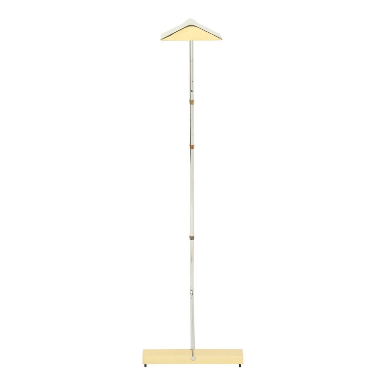 Mid-Century Modern Cedric Hartman Reading Lamp in Chrome and Brass 1980s 'Signed' For Sale