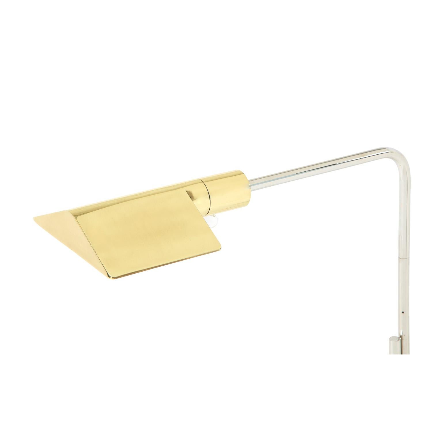 Hand-Crafted Cedric Hartman Reading Lamp in Chrome and Brass 1980s 'Signed'