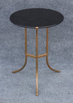Cedric Hartman Side or End "Model AE" Table Black Granite & Bronze Finish 1970s