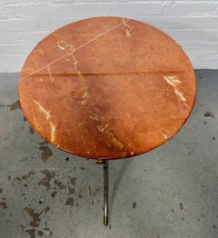 Cedric Hartman Beistell- oder Endtisch "Model AE" Bronze, Nickel und Marmor 1960er Jahre