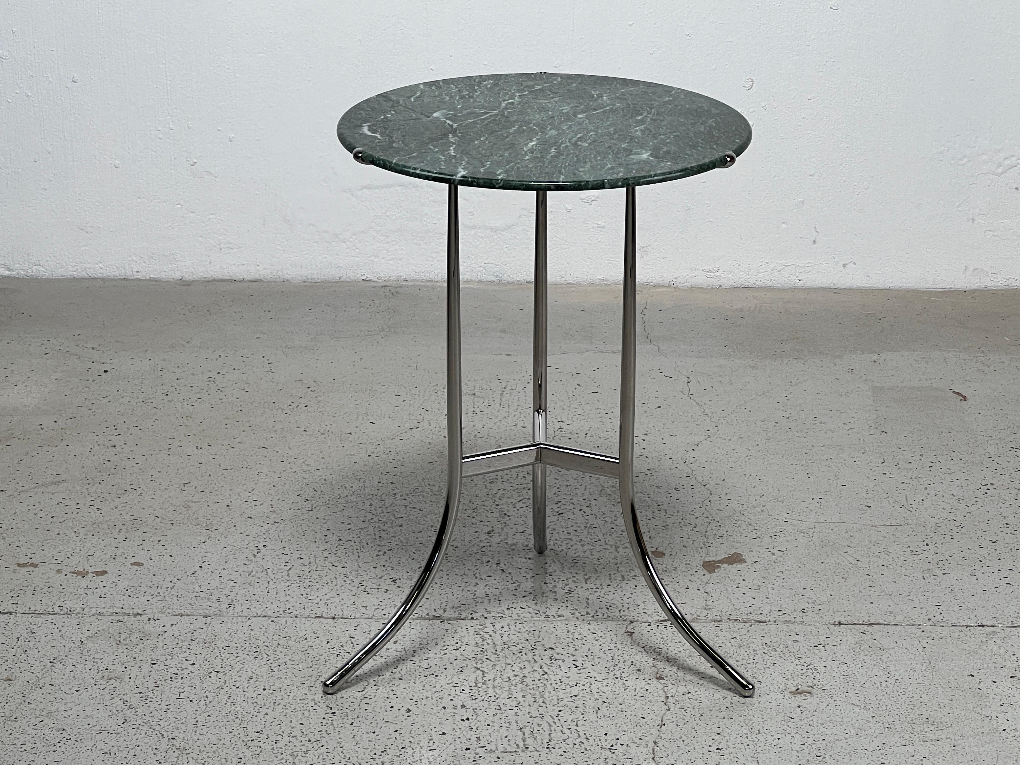 Cedric Hartman Side Table in Chrome and Green Marble  For Sale 7
