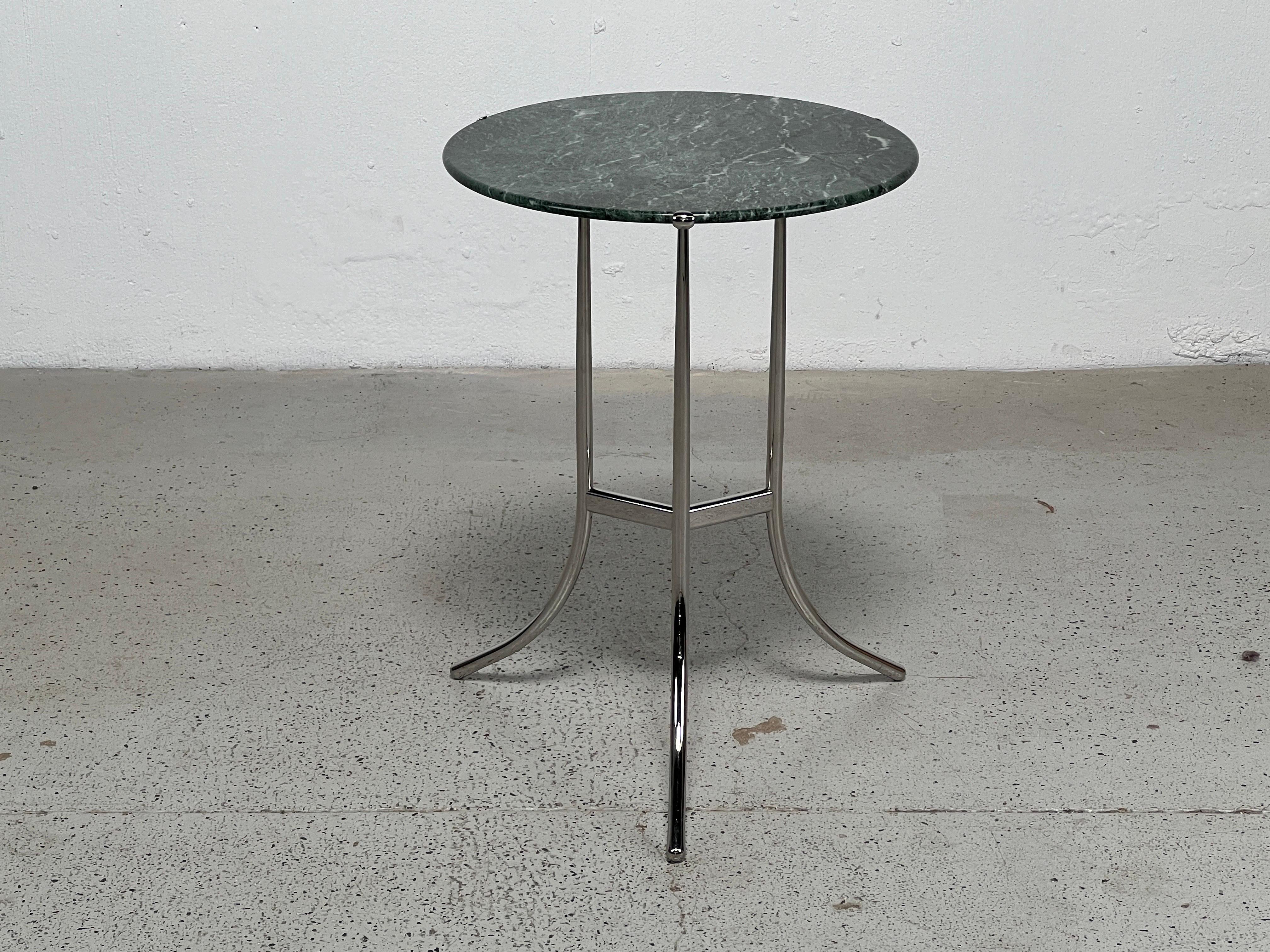 Cedric Hartman Side Table in Chrome and Green Marble  In Good Condition For Sale In Dallas, TX