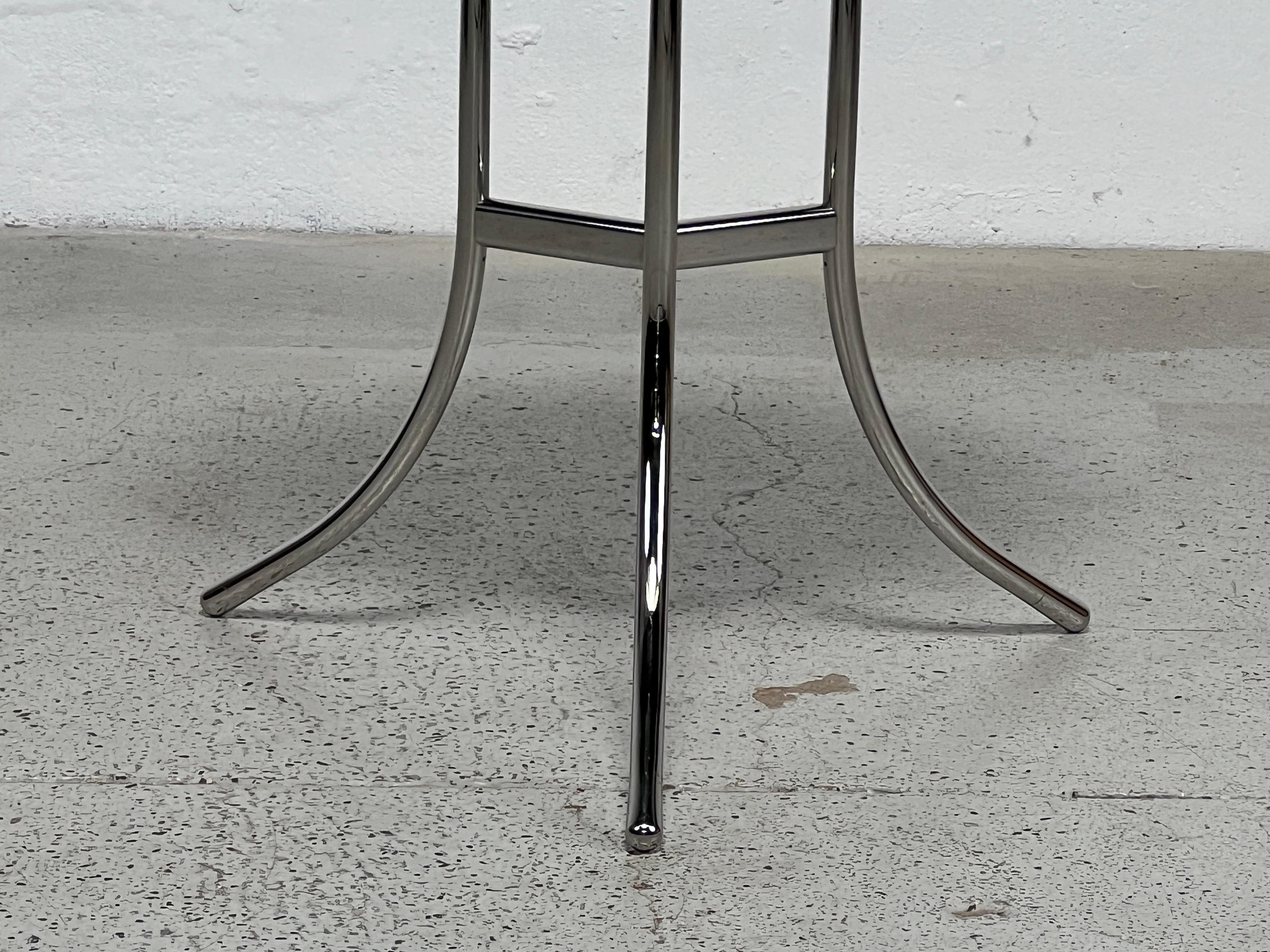 Late 20th Century Cedric Hartman Side Table in Chrome and Green Marble  For Sale