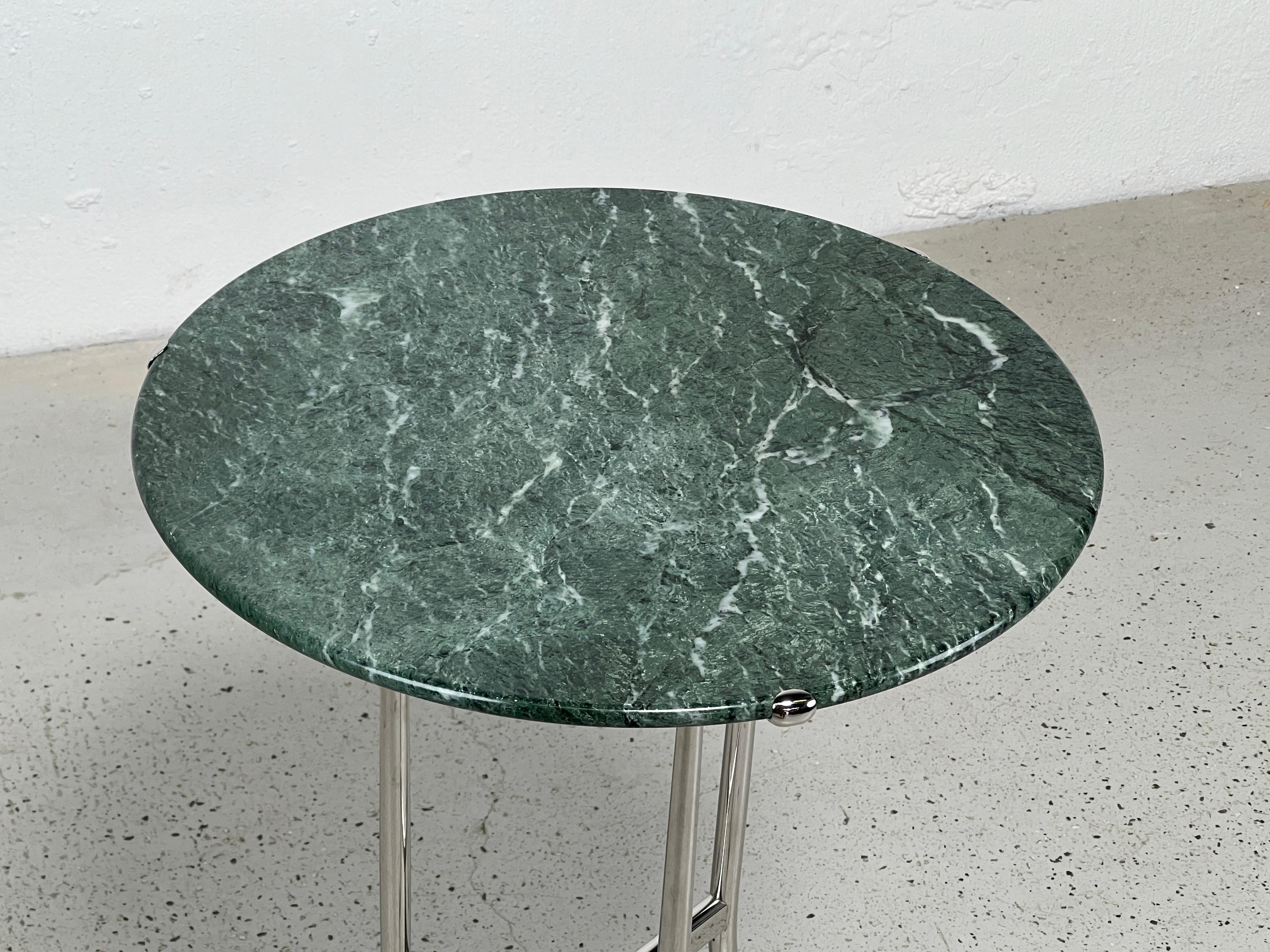 Cedric Hartman Side Table in Chrome and Green Marble  For Sale 3