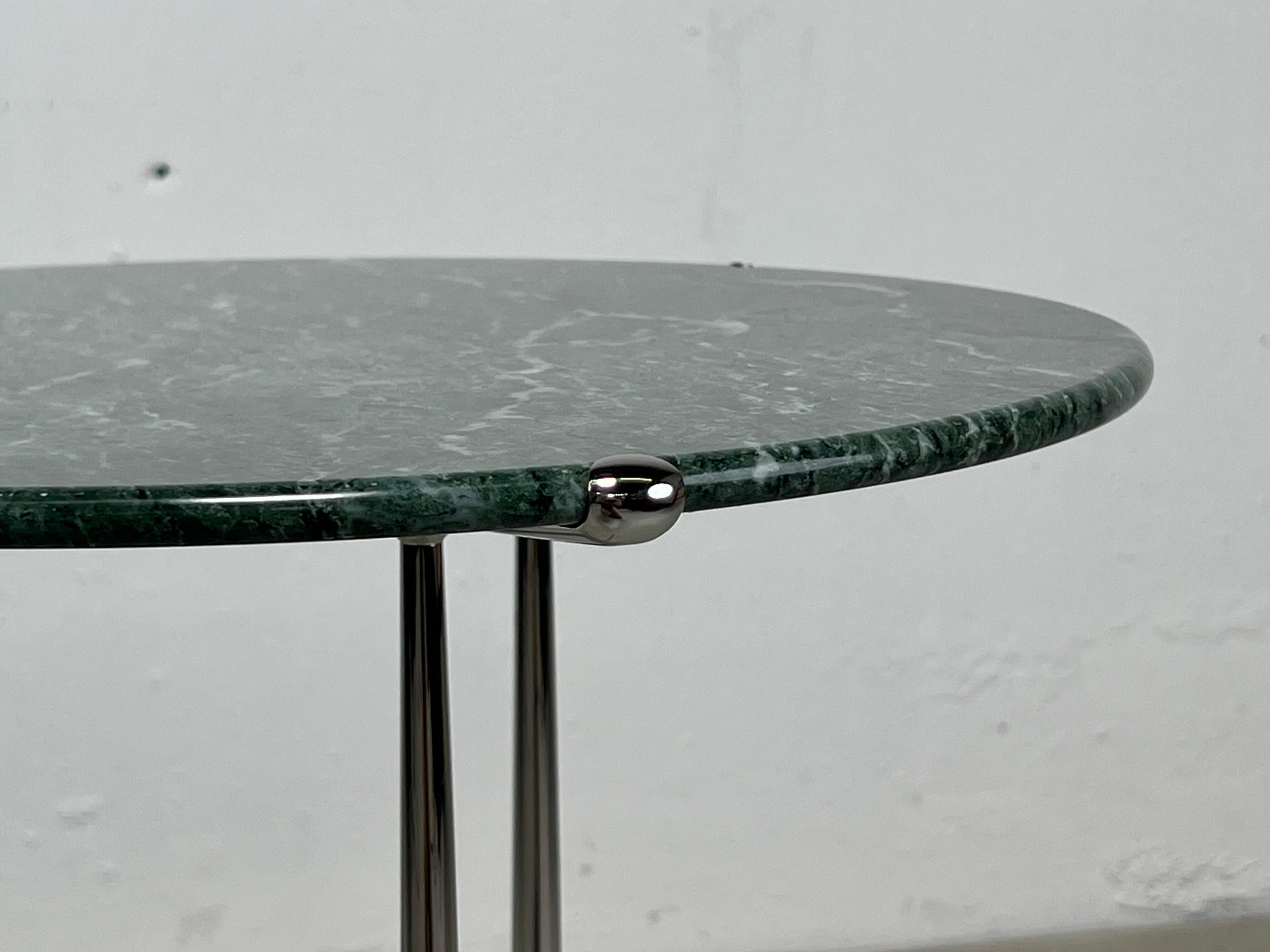 Cedric Hartman Side Table in Chrome and Green Marble  For Sale 5