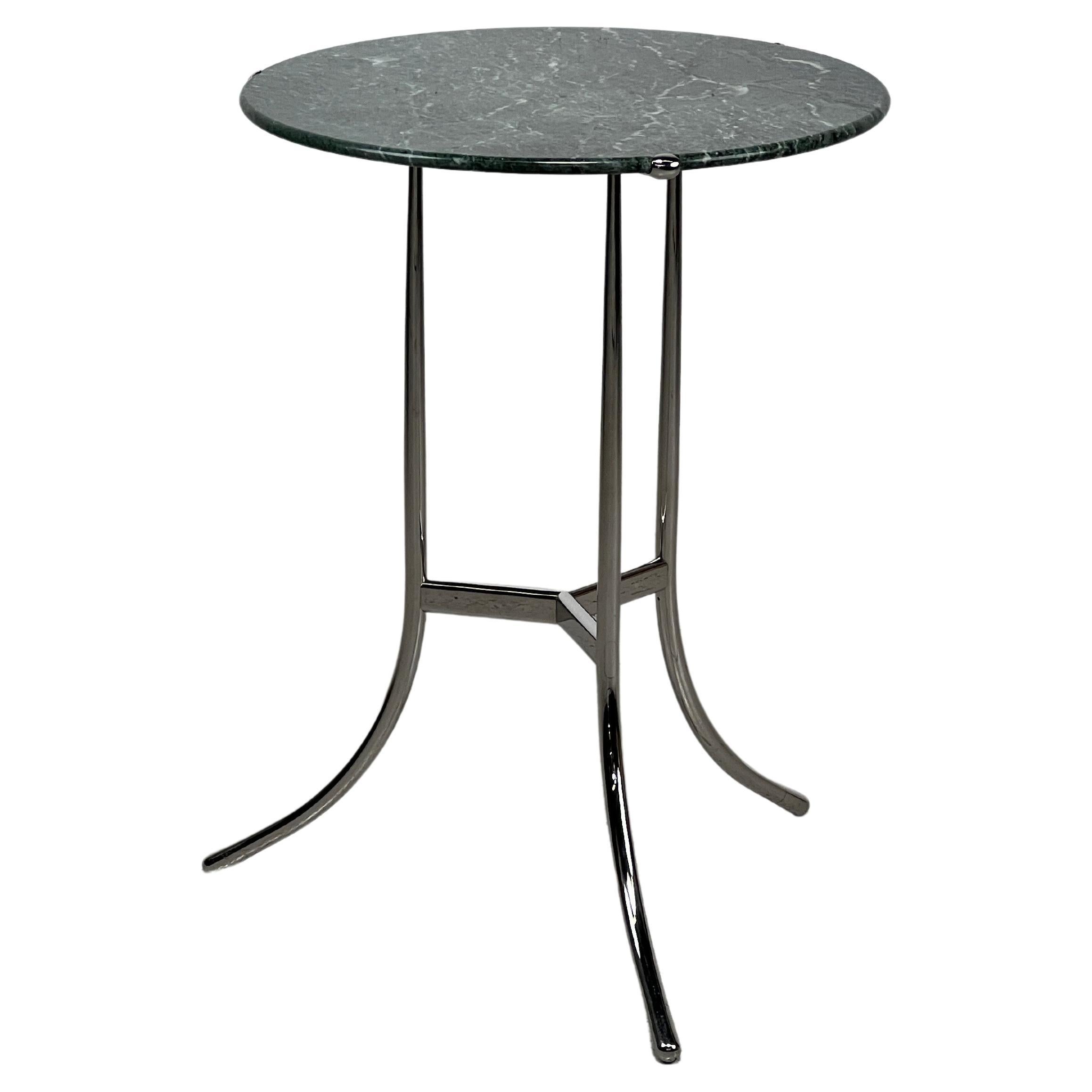 Table d'appoint Cedric Hartman en chrome et marbre vert