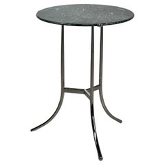 Vintage Cedric Hartman Side Table in Chrome and Green Marble 