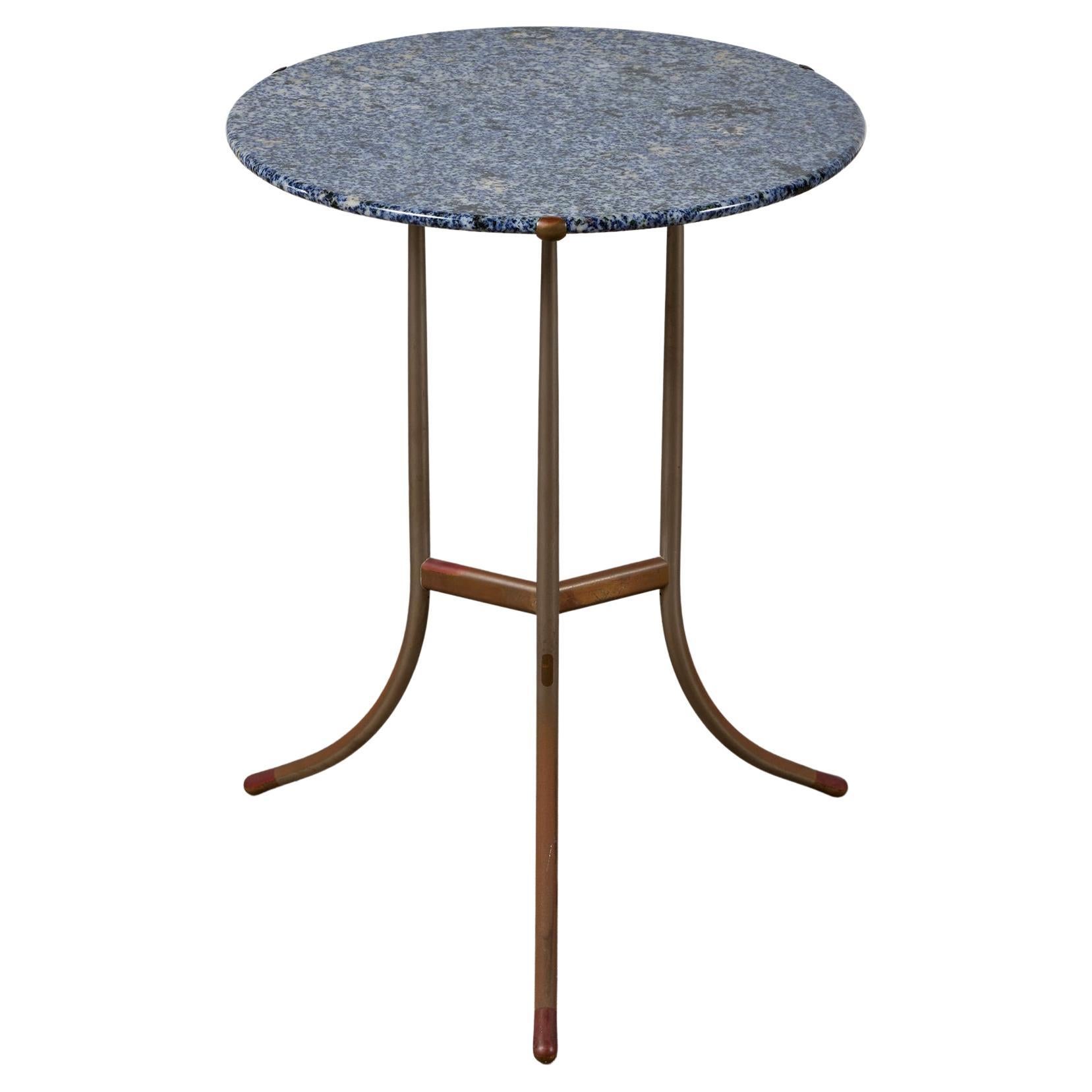 Cedric Hartman Side Table with Blue Granite Top For Sale